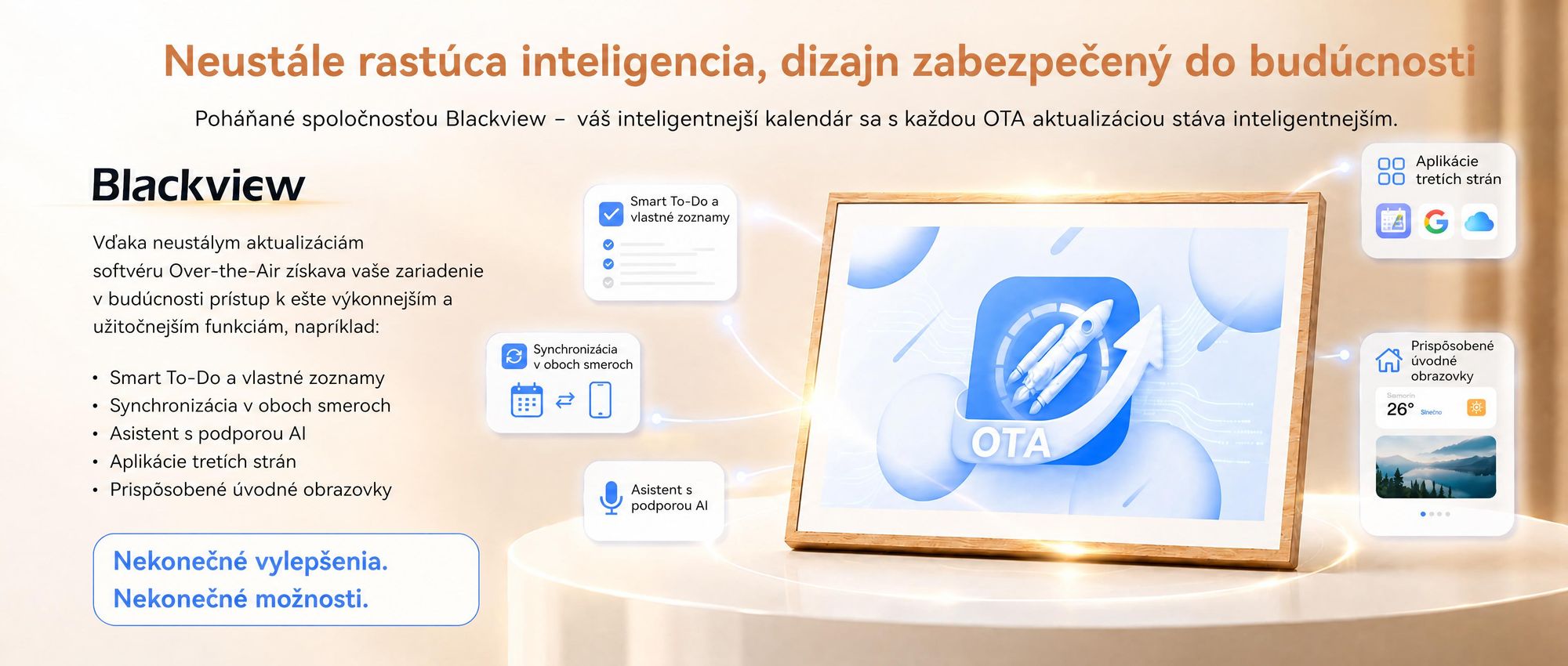 2026 NEU! Blackview NEST 10, 10,1-palcový digitálny kalendár a rámček na fotografie s dotykovým ovládaním, Wi-Fi, rozlíšením 1280x800, formáte 16:10, funkciou zdieľania fotografií, rodičovskou kontrolou a dizajnom imitujúcim drevo