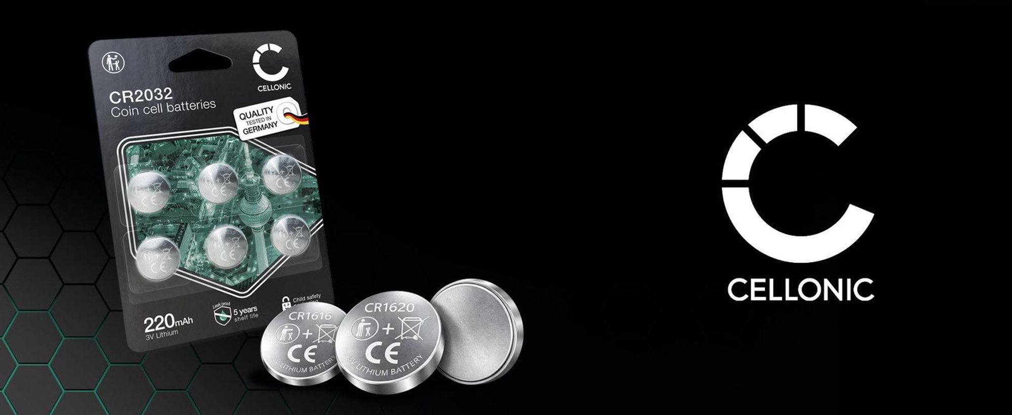 CELLONIC CR1632 Piles de Bouton Lithium compatible avec clés de voiture, appareils à LED, compteurs de vélo, appareils médicaux - Pack de x6