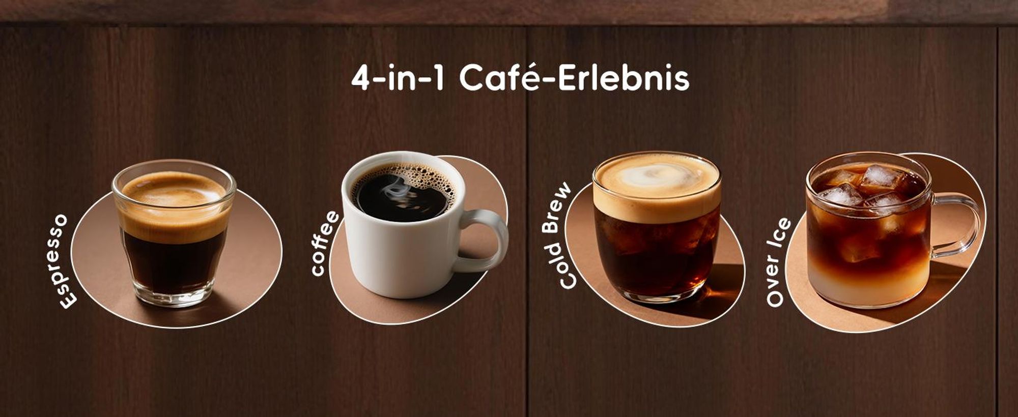 ecozy Espressomaschine mit Milchaufschäumer, 4-in-1 Siebträgermaschine für Espresso, Cold Brew, Over Ice, Kaffee, Latte, Touchscreen, Selbstreinigung