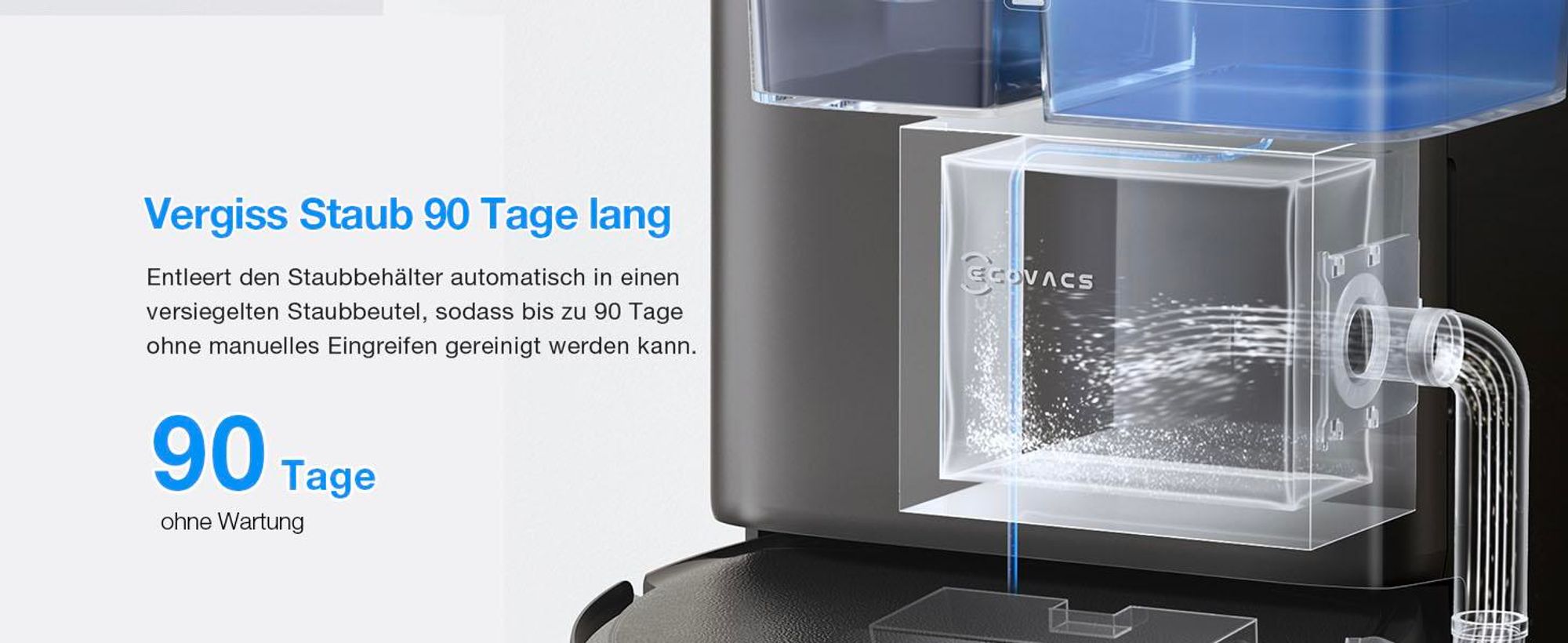 ECOVACS DEEBOT T80S Omni 24.800 Pa Saugroboter mit 2pcs Original-Reinigungslösung, Staubsauger Roboter mit Wischfunktion, Heißlufttrocknung, Schwarz