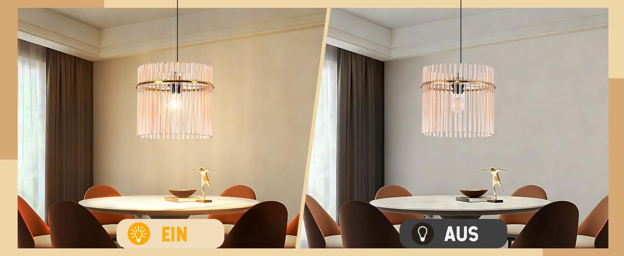 ZMH luce a sospensione 1 fiamma tavolo da pranzo luce a sospensione - lampada a sospensione E27 paralume in vetro Ø 30 cm tavolo da pranzo lampada a sospensione oro retrò per sala da pranzo caffè bar cucina soggiorno (senza lampadina)