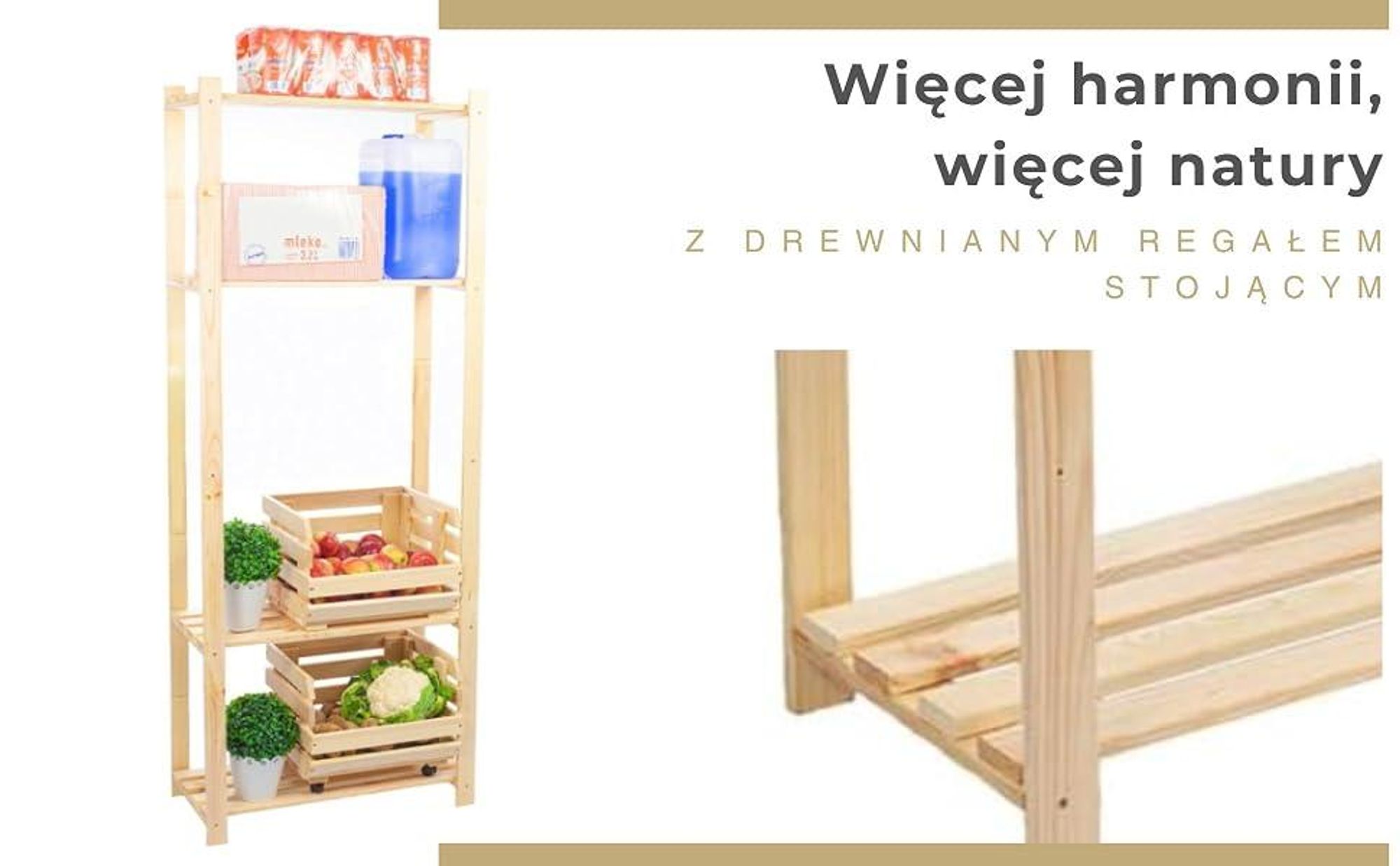 STOLMAK Regał Drewniany 80x170x28,5 cm Sosna Lite Drewno 4 Półki Regał na Książki do Piwnicy Biura