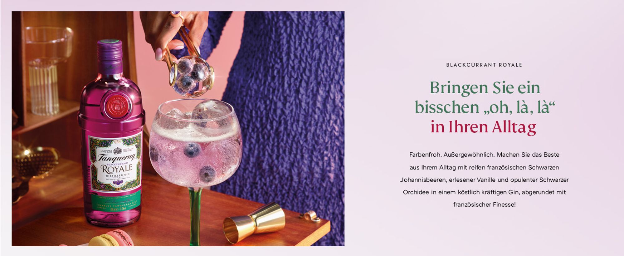 Tanqueray Blackcurrant Royale Gin, Johannisbeer-Aroma, 41,3% vol, 700ml Einzelflasche