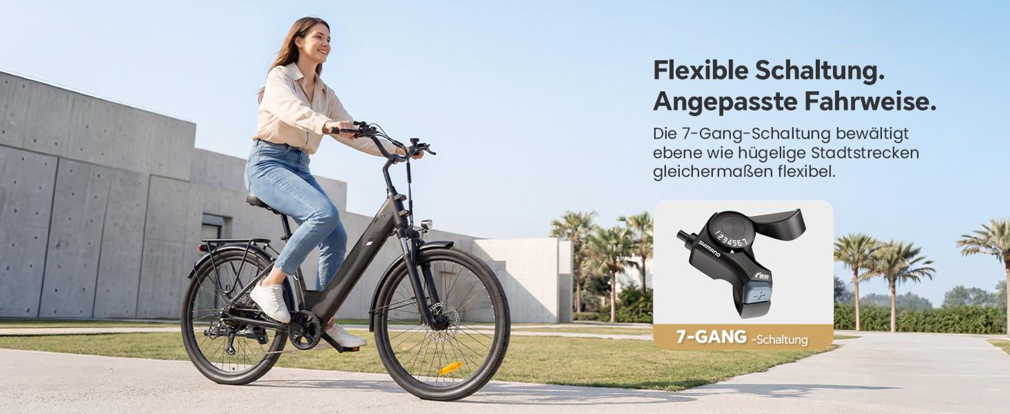 Touroll J2 ST Pro E-Bike Tiefeinsteiger mit 250W Motor, 100km Reichweite, Hydraulikbremsen, Shimano 7-Gang
