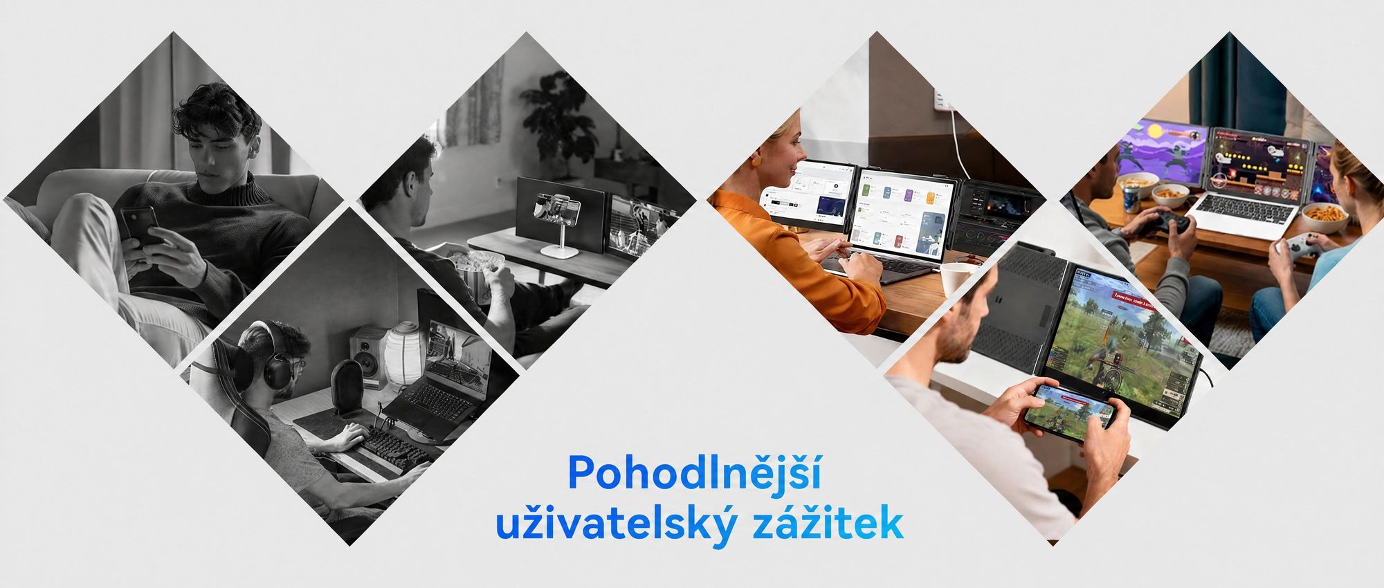 Blackview přenosný monitor DCM6 14", monitor pro notebooky s dvěma obrazovkami, ultratenký, FHD, pro notebooky 13,3"–17,3", otočný o 180°, pro Windows/Mac/Android