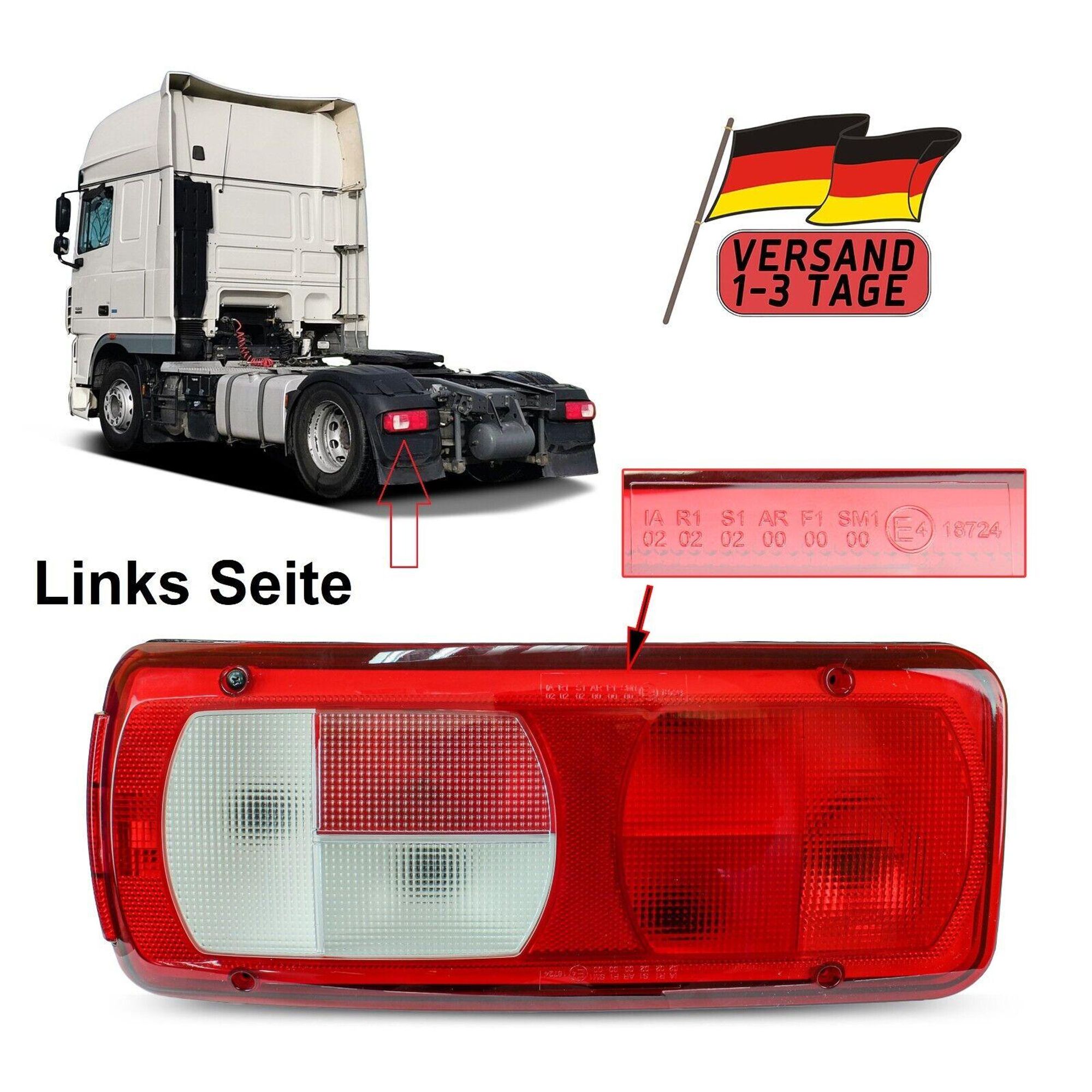 2x Heckleuchte Rückleuchte Für DAF 106 XF CF 105 E-prüf LKW Links + Rechts