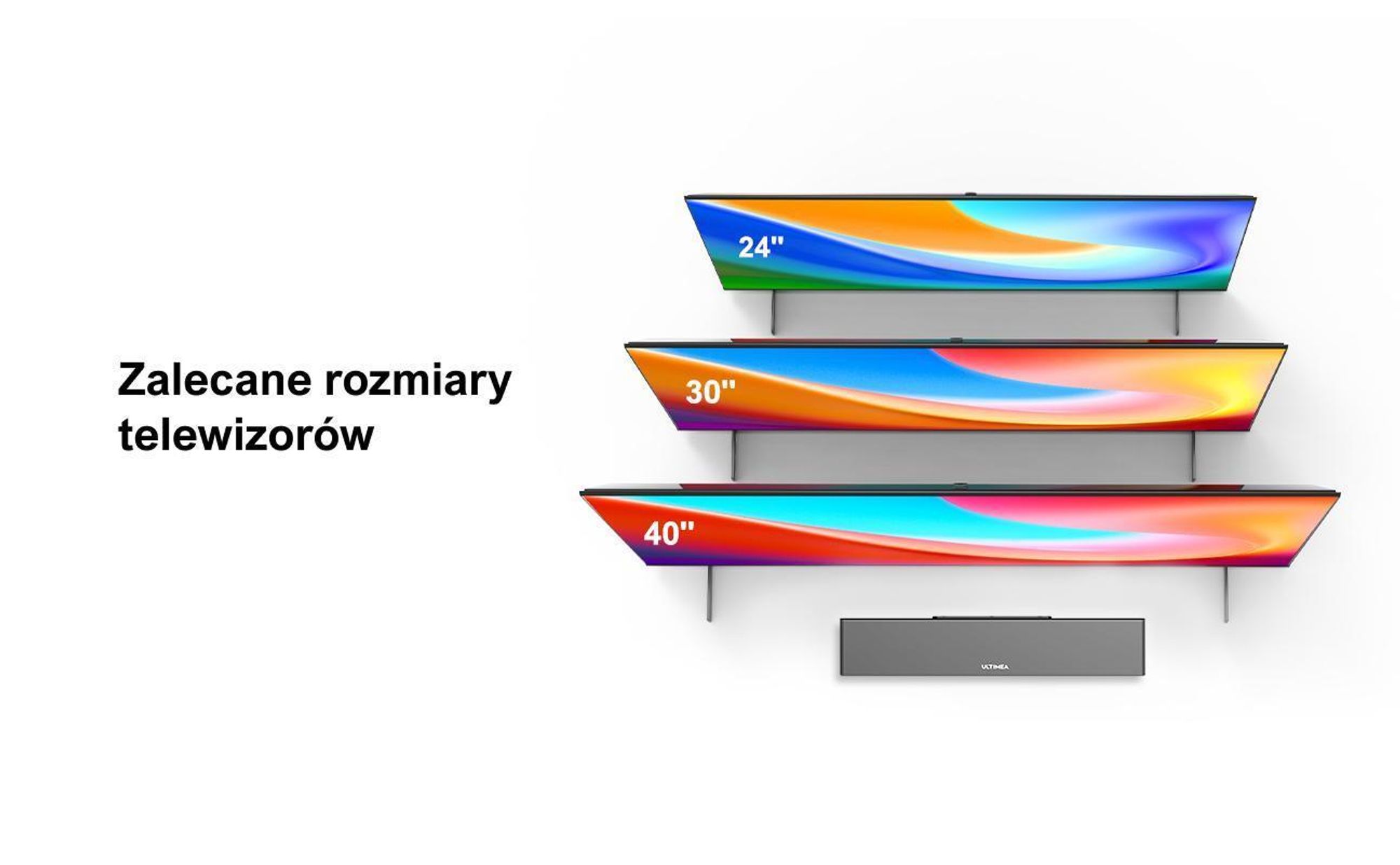 ULTIMEA soundbar 5,25'' głośnik niskotonowy, BASSMAX, smukła konstrukcja 3,8 cm, Nova S40