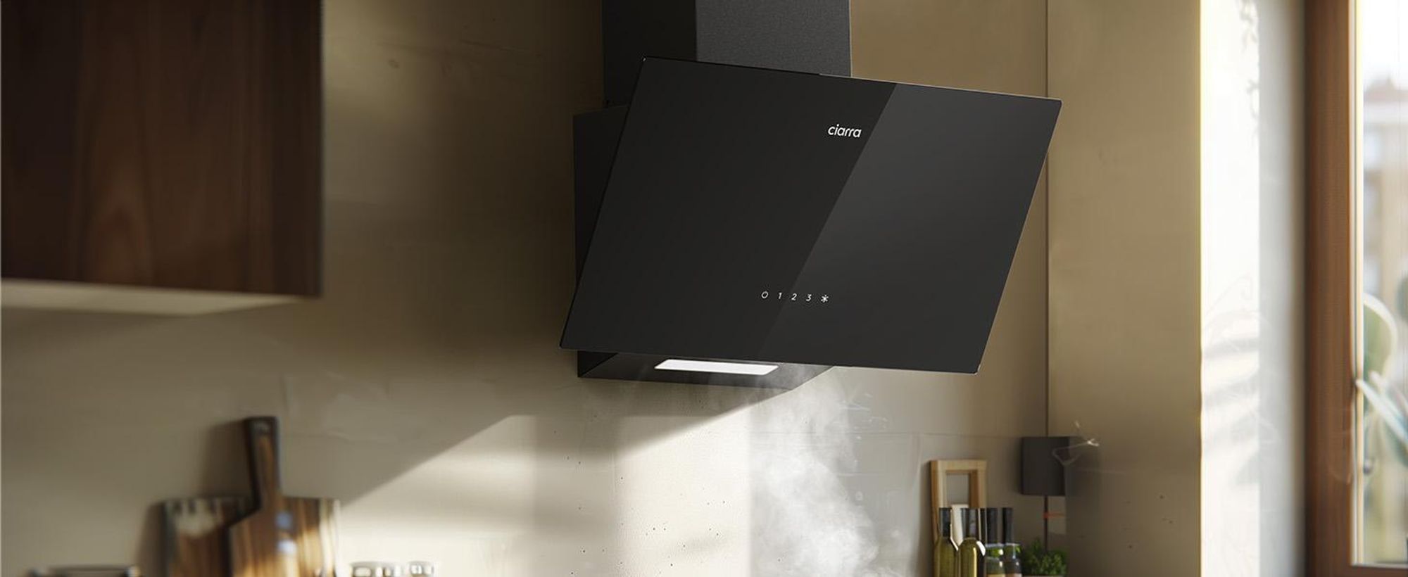CIARRA digestor 60 cm hlavový rozsah digestor 350 m³/h A++ hlavový voľný sklon digestor nástenný digestor SensorTouch VMB6750C