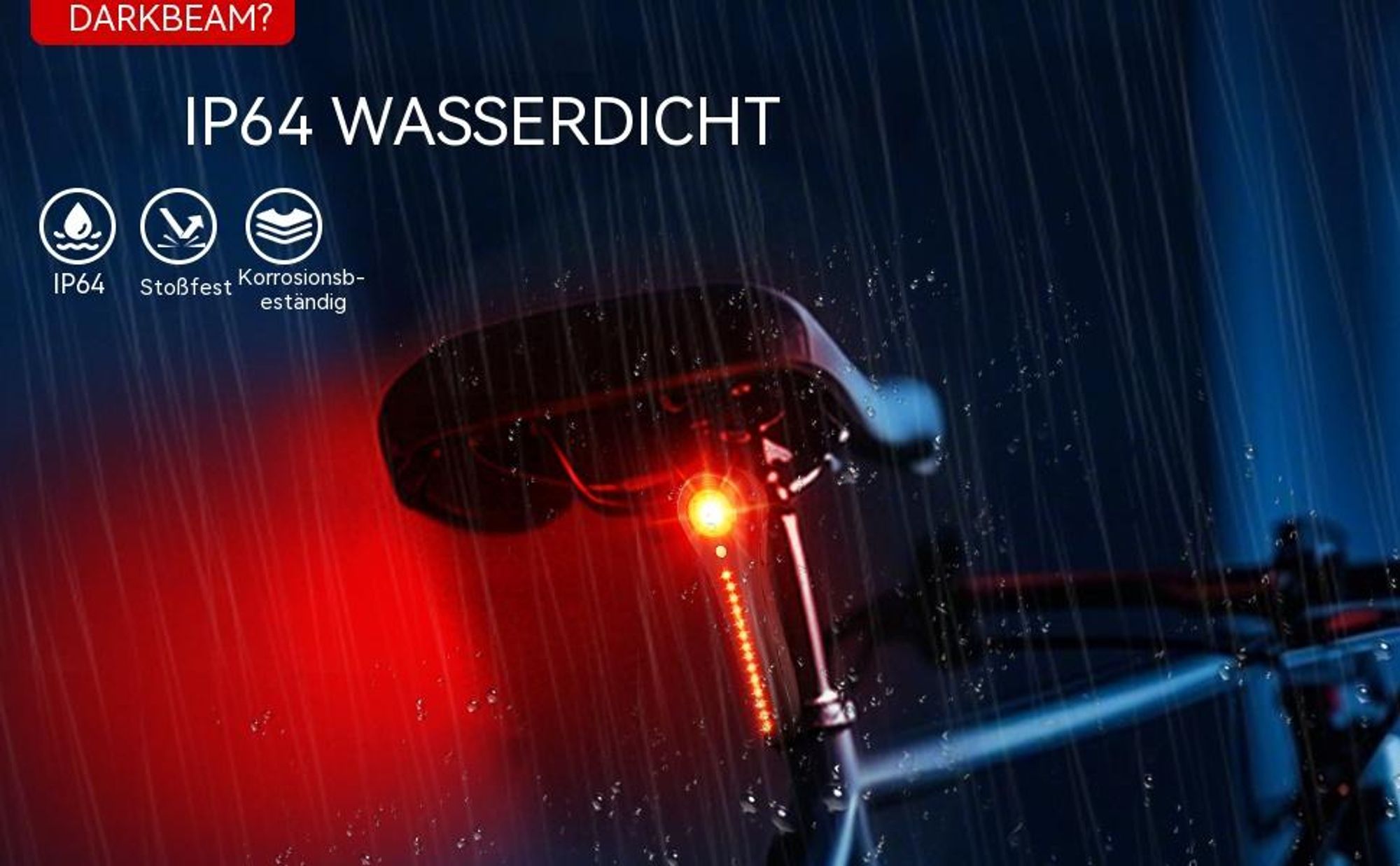 Smartes Fahrradrücklicht mit Bremslicht und Lichtsensor, LED Fahrrad Rücklicht Hinten USB-C Aufladbar, IP64 Wasserdicht für MTB, Rennrad, Helm