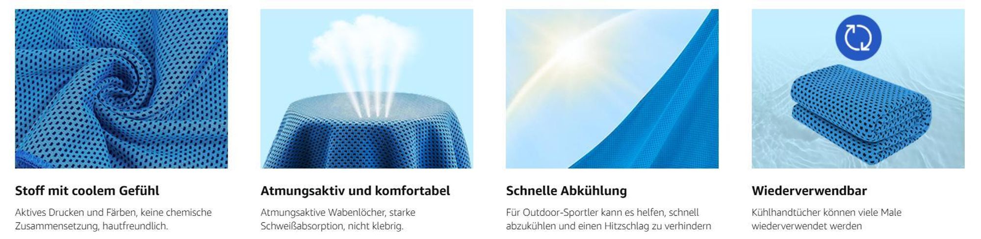 Kühlendes Handtuch Set, Kühltücher, Schnelltrocknend Kühlhandtuch für Sofortige Kühlung, Eishandtuch Cooling Towel für Fitness, Sport, Reise, Yoga