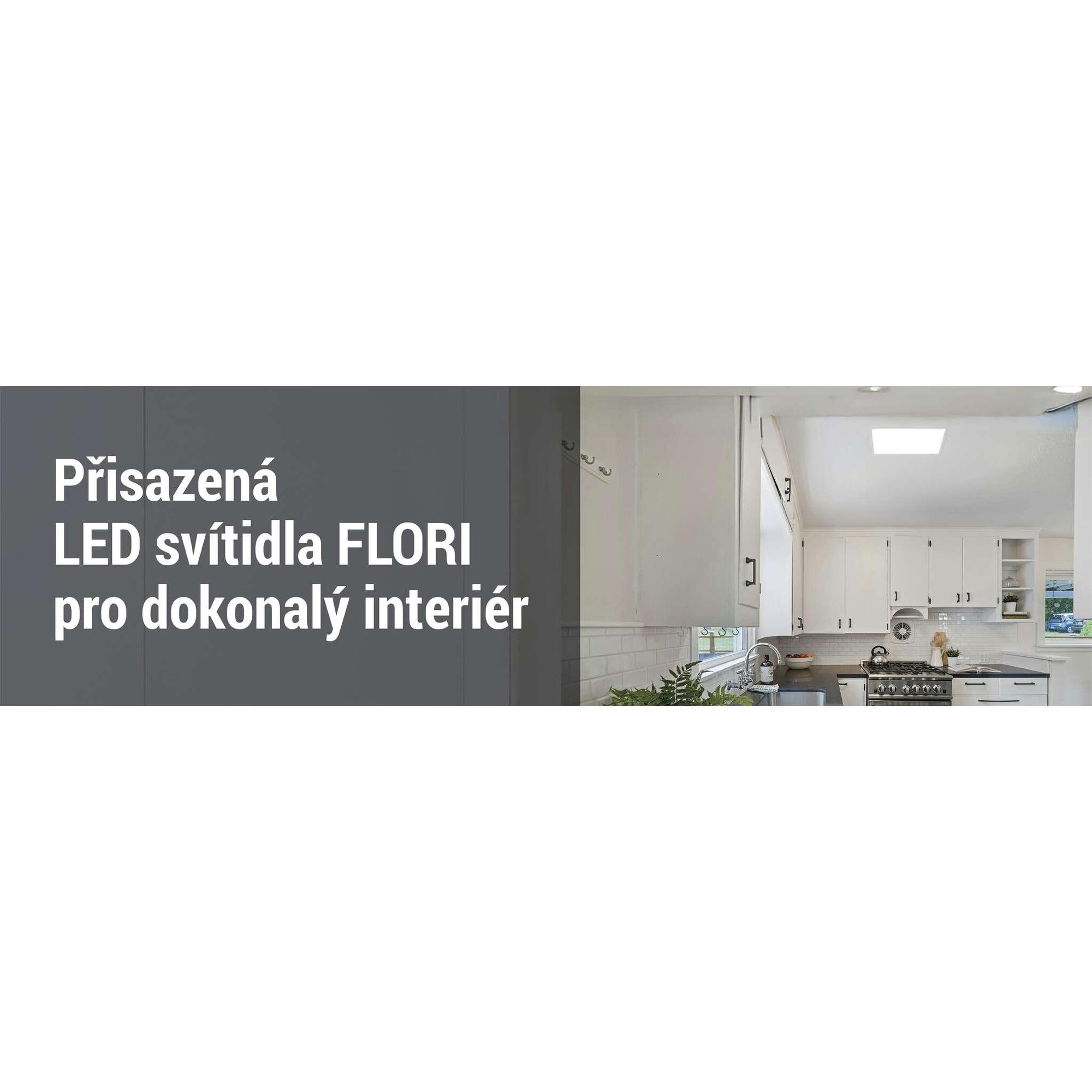 EMOS LED nástěnné/stropní svítidlo FLORI, čtvercové, neutrální bílá 4000 K, 2200 lm, 22 W (místo 150 W žárovky), 42x42 cm, bílé, ZM1403