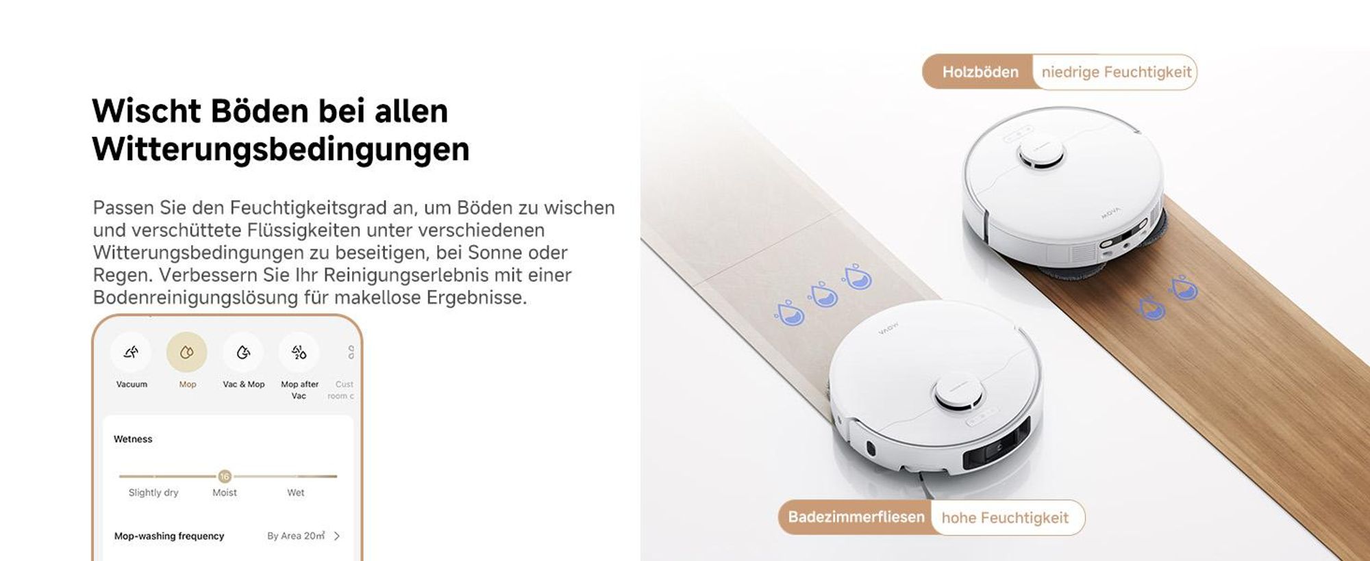 MOVA P50 Ultra Saugroboter 19.000 Pa, flexibler Wischmopp, automatische Reinigung 75 °C + Reinigungsflüssigkeit inklusive