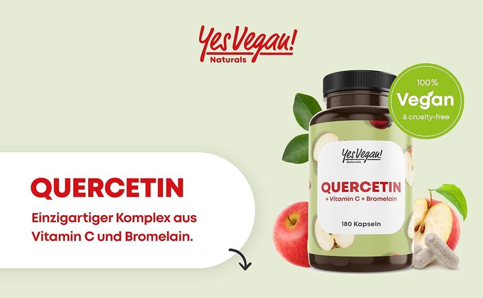 Quercetin hochdosiert mit 500 mg (180 Kapseln für 6 Monate) mit Vitamin C, Bioflavonoide, vegan