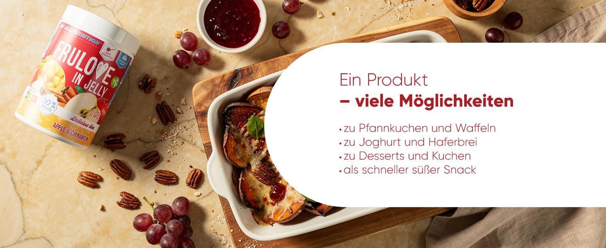 ALLNUTRITION FRULOVE In Jelly Apple & Cinnamon 1000g Marmelade Früchte Apfel-Zimt