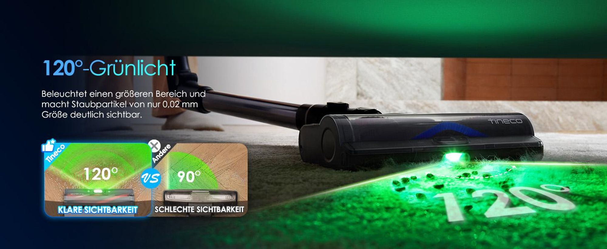 Tineco PURE ONE S50 Pro Akku Staubsauger, 200AW Saugleistung, iLoop, bis zu 95 Min. ZeroTangle-Bürste Handstaubsauger für Großschmutz sowie Tierhaare