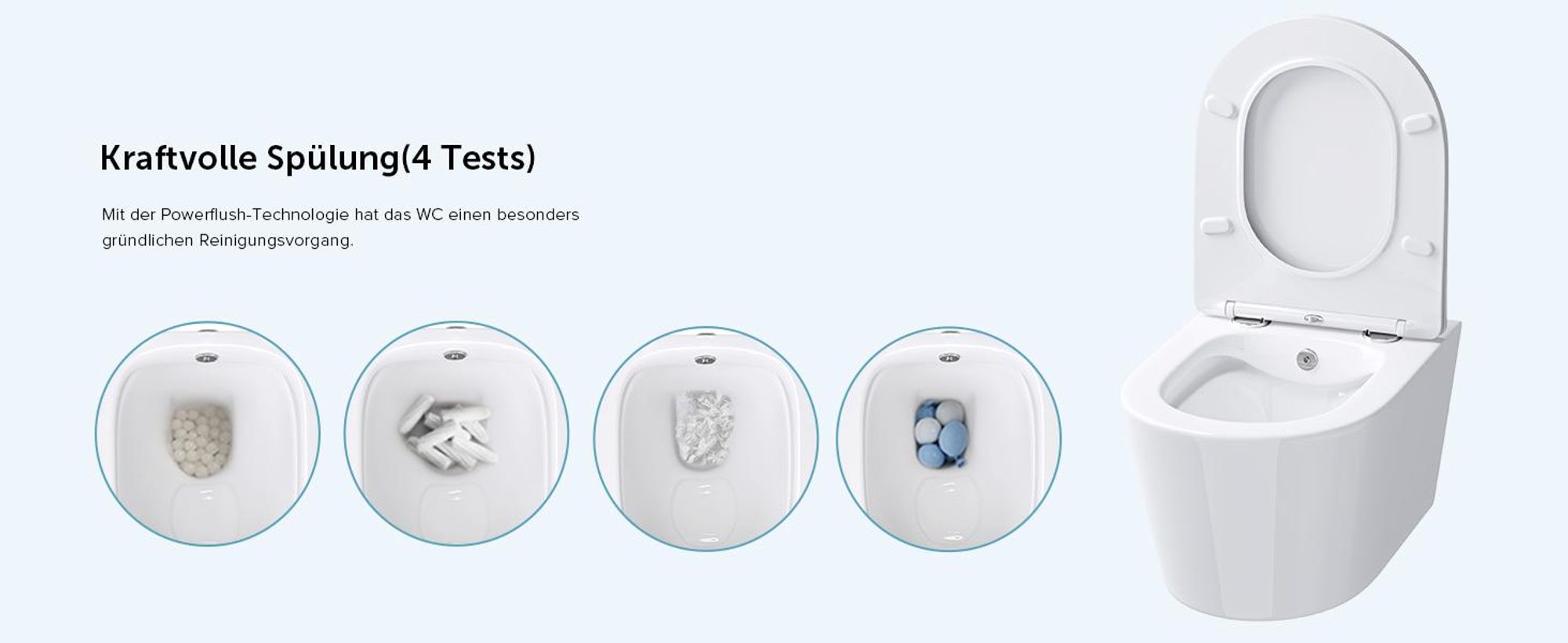 doporro Hänge-WC mit Bidet Funktion Weiß Wand-WC Toilette mit Soft-Close Spülrandloses aus Keramik Hänge-Toilette Aachen601