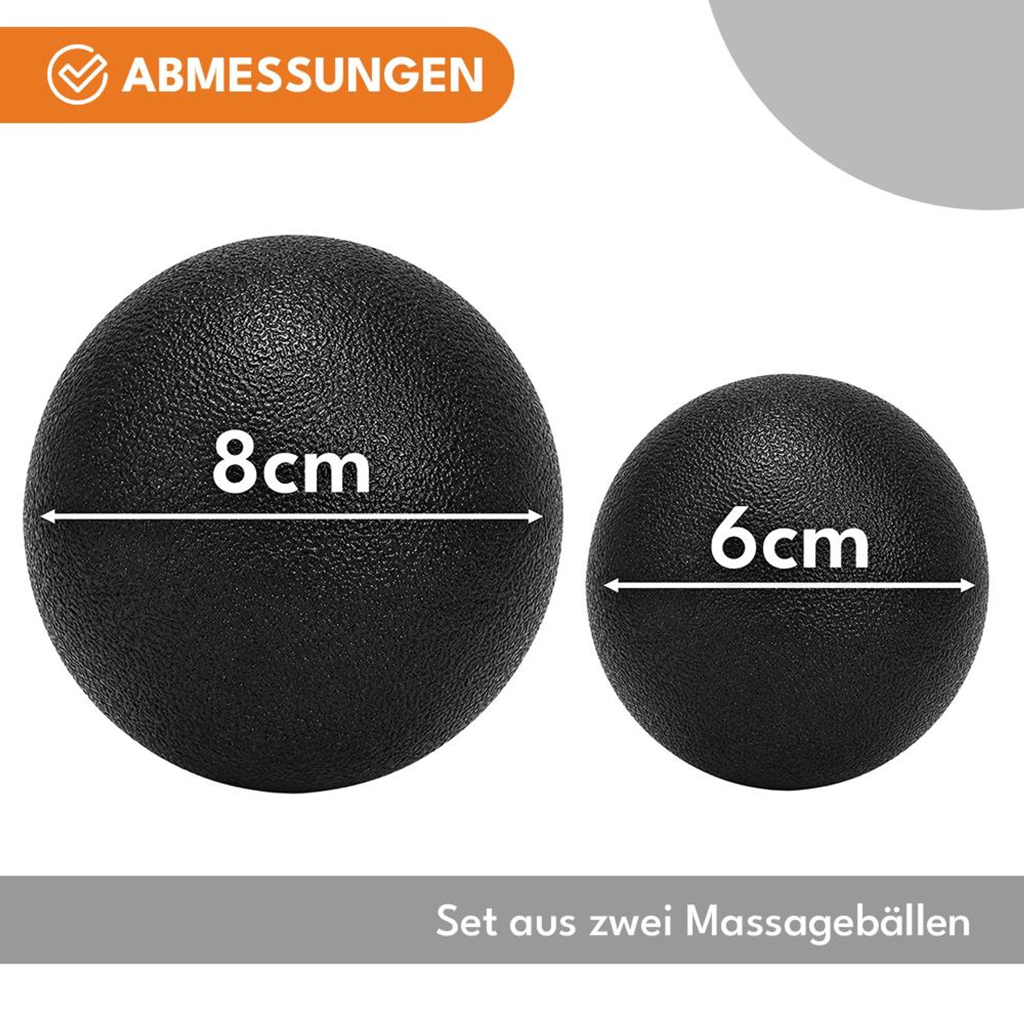 KRUMAD Massageball Set 2 Stück, Faszienball Lacrosse Ball, Triggerpunkt Massagebälle 8 cm 6 cm, für Yoga, Faszientraining und Selbstmassage