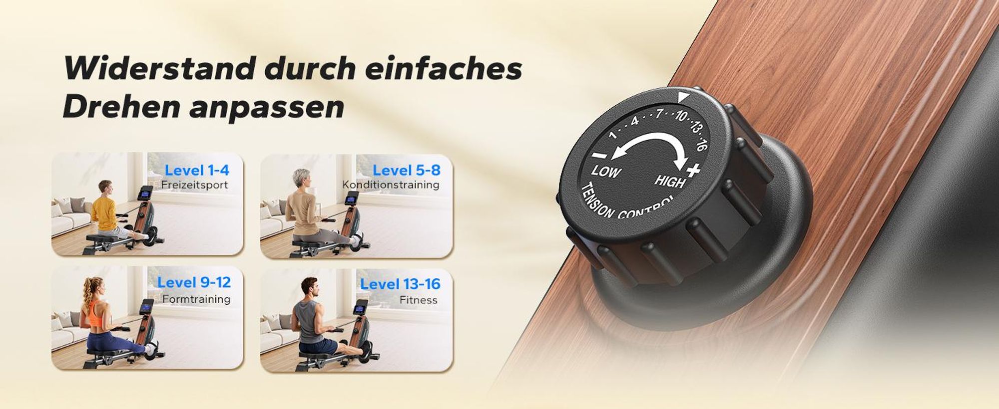MERACH klappbares Rudergerät für Zuhause – leise magnetisch, 16 Stufen, LCD-Display, Bluetooth & Kinomap, Tablet- & Flaschenhalter, bis 158 kg