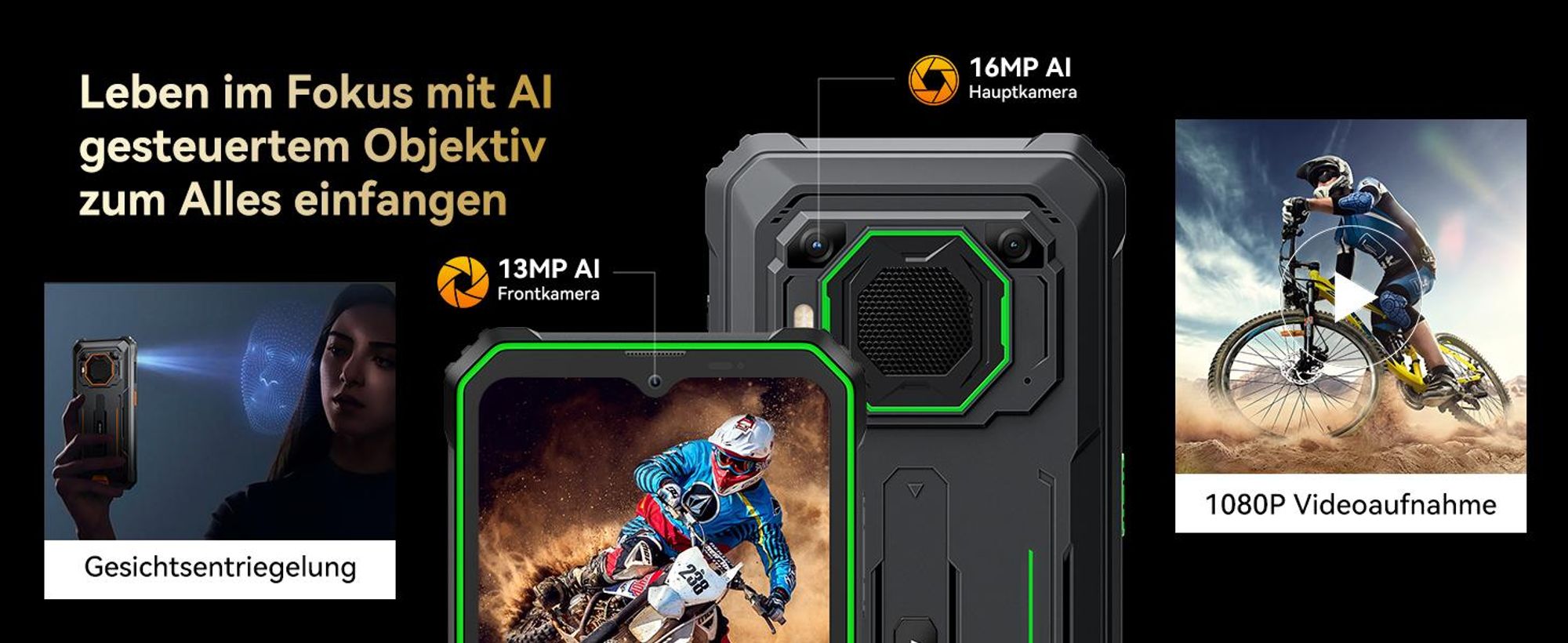 Blackview BV6200 Plus(2025) Outdoor Handy Ohne Vertrag, 11000mAh Akku Android 14 Outdoor smartphone, 24GB+256GB/2TB,98DB Lautsprecher, 6.56" 90Hz,IP69