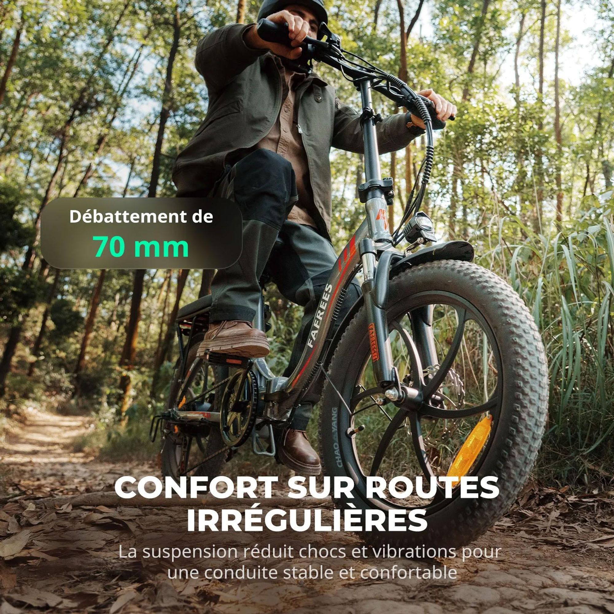 FAFREES F20 Vélo Électrique - Moteur 250W Batterie 36V18Ah 20'' Freins Mécaniques - Gris