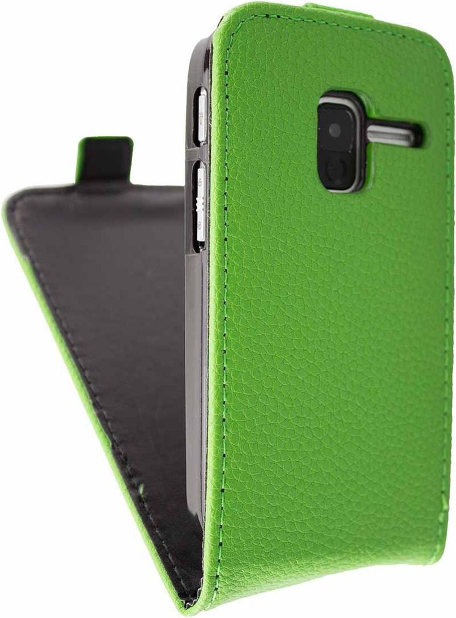caseroxx Schutz Tasche Hülle Flip Cover kompatibel mit Alcatel 2008G, Smartphone Tasche Flip Cover in grün Bild 3