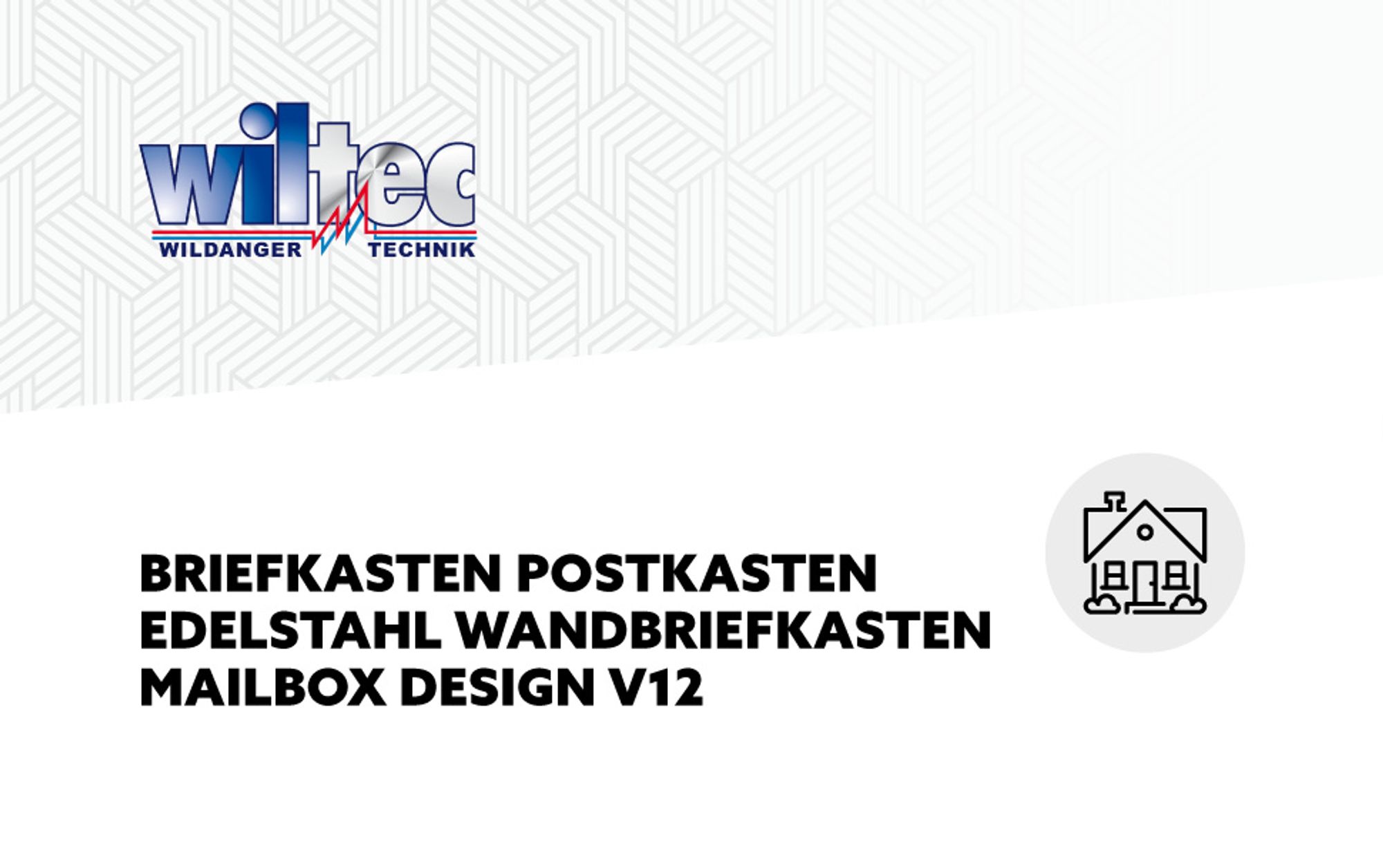Wiltec Briefkasten V12 Edelstahl 360 x 115 x 315 mm, Wandbriefkasten mit Schloss, Sichtfenstern und Namensschild, Postkasten aus Stahl