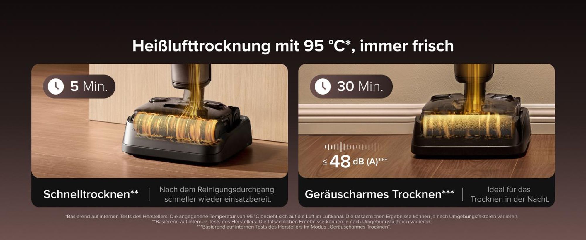 Roborock F25 Pro Turbo Nass Trockensauger, 25.000 Pa, 60 Min Laufzeit 180° Lay-Flat Saugwischer, Tiefenreinigungs, 95°C Hochtemperatur Selbstreinigung