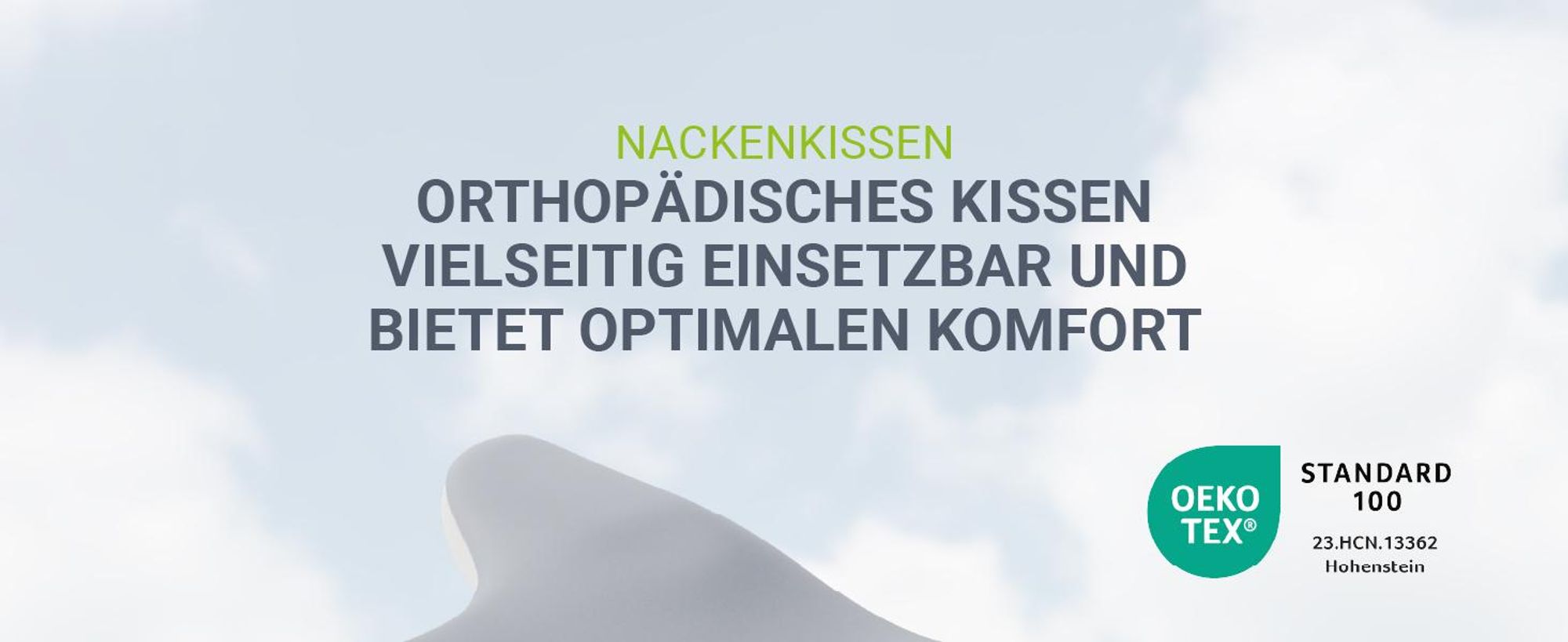 Juskys Nackenkissen 2er Set - Ergonomisch, Memory-Foam-Füllung - weiß / grau
