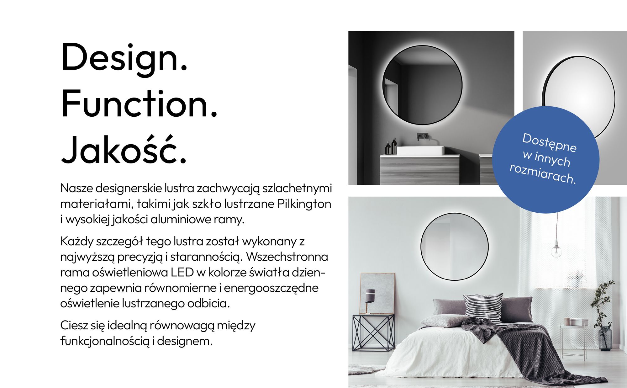 Lustro ?azienkowe okr?g?e TALOS czarne oros Ø 100 cm - okr?g?e lustro ?cienne w matowej czerni - okr?g?e lustro ?azienkowe z wysokiej jako?ci aluminiow? ram? - po?rednie o?wietlenie LED