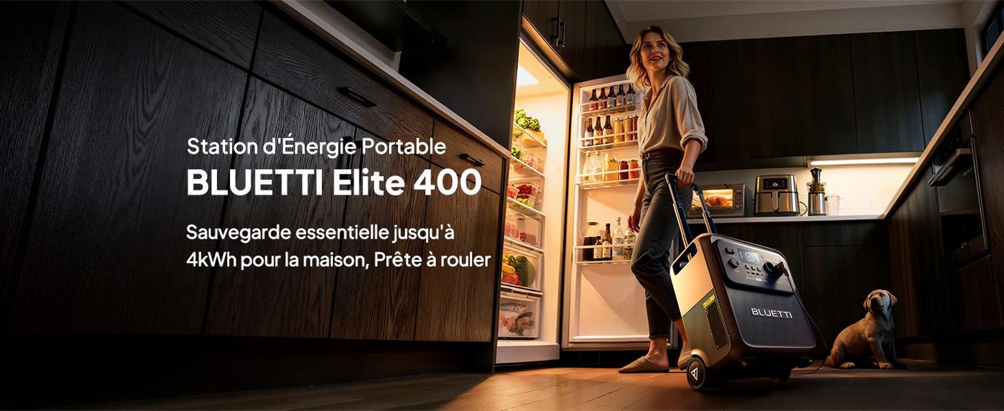 BLUETTI Elite 400 zonnegenerator met 500W zonnepaneel, 3840Wh LiFePO4-accu, noodstroomaccu met hoge capaciteit en wielen voor thuis en campers.