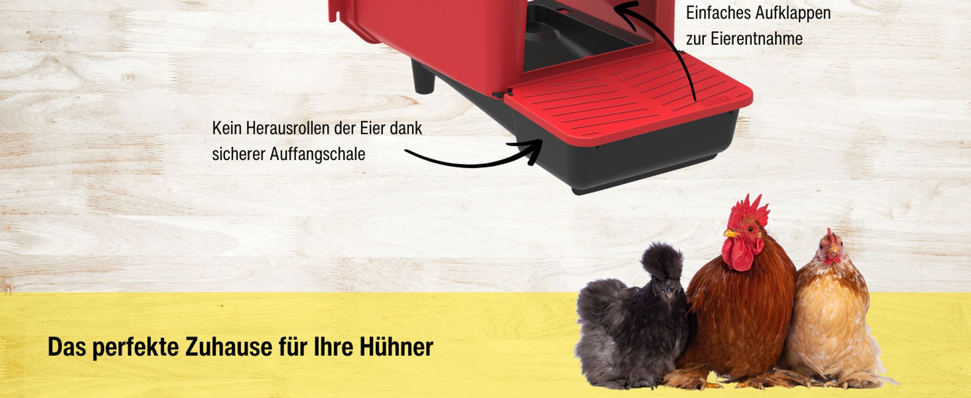 horizont Legenest mit Eiablage, Hühnernest aus Kunststoff, Abrollnest für bis zu 6 Hühner, zur Wandmontage