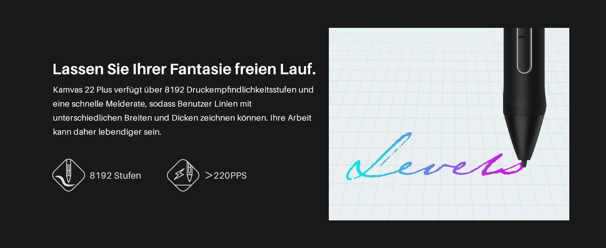 Grafiktablett Huion Kamvas 22 Plus