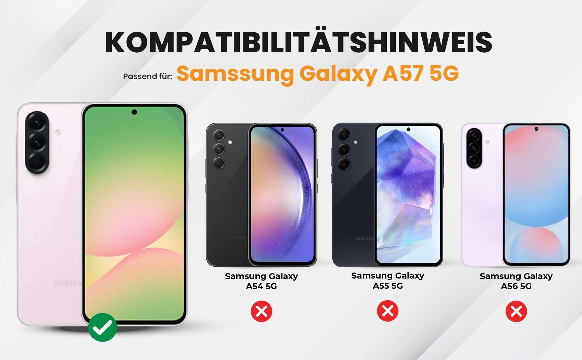 Kompatibilitätshinweise Hülle für Samsung Galaxy A57 5G
