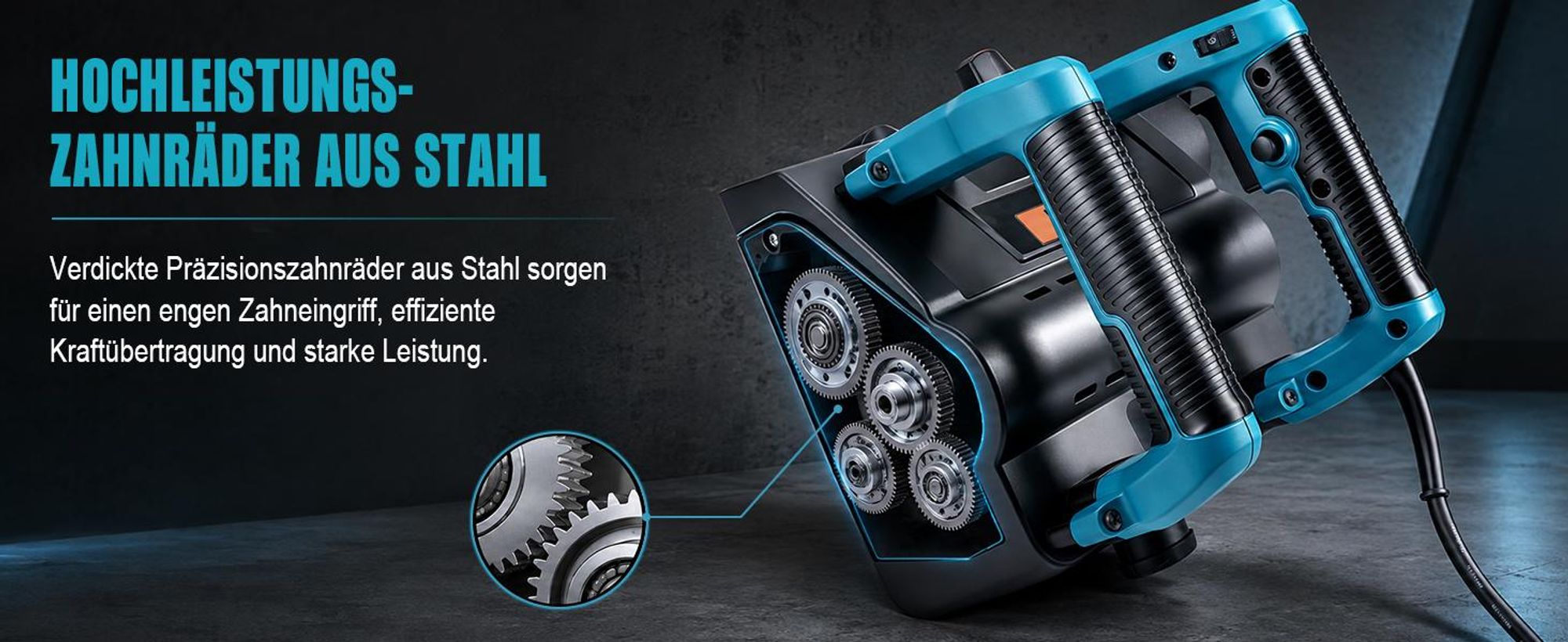 Akku-Wandfräse 1600W, Bürstenlos, für Makita Akku 18V, 0–4 mm, 6-stufig, 120mm Planfräsbreite + 30mm Seitenfräser Betonfräse Putzfräse Sanierungsfräse