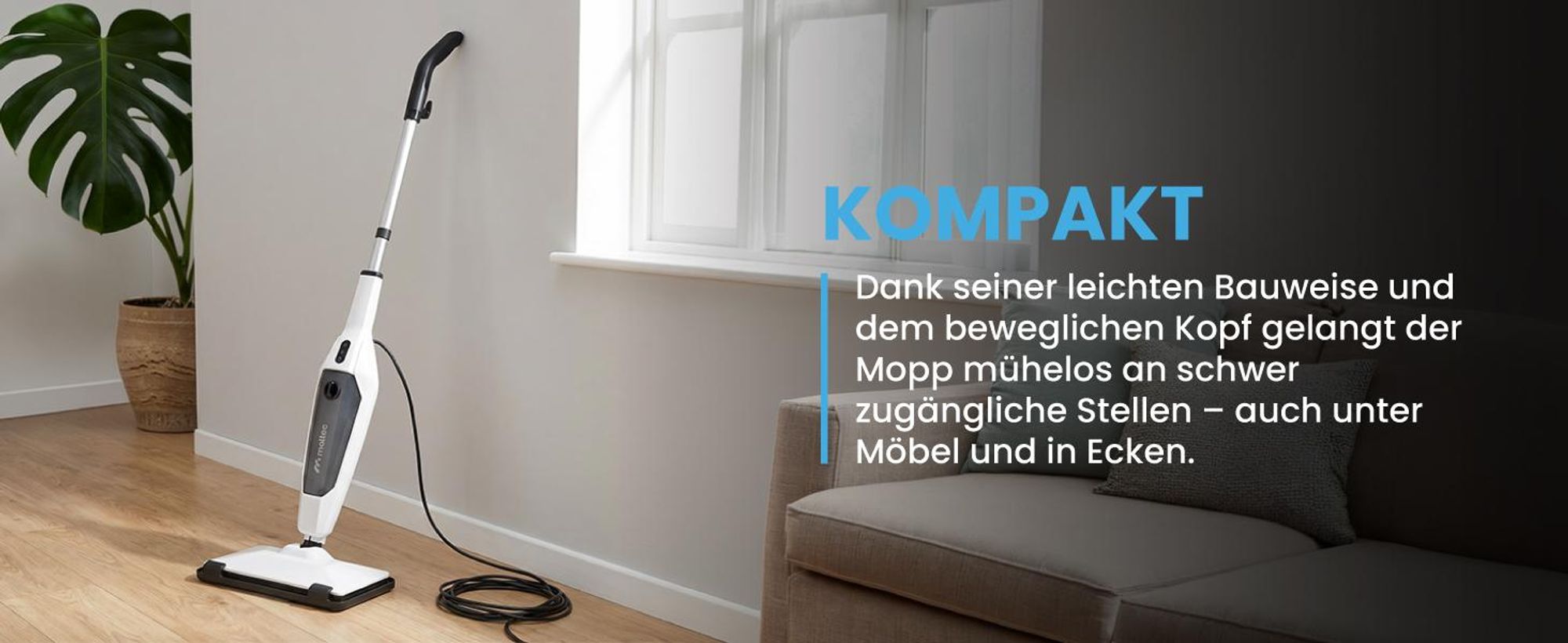 Dampfreiniger multifunktional Bodenwischer Polsterreiniger Handgerät Steam Cleaner mit Zubehör