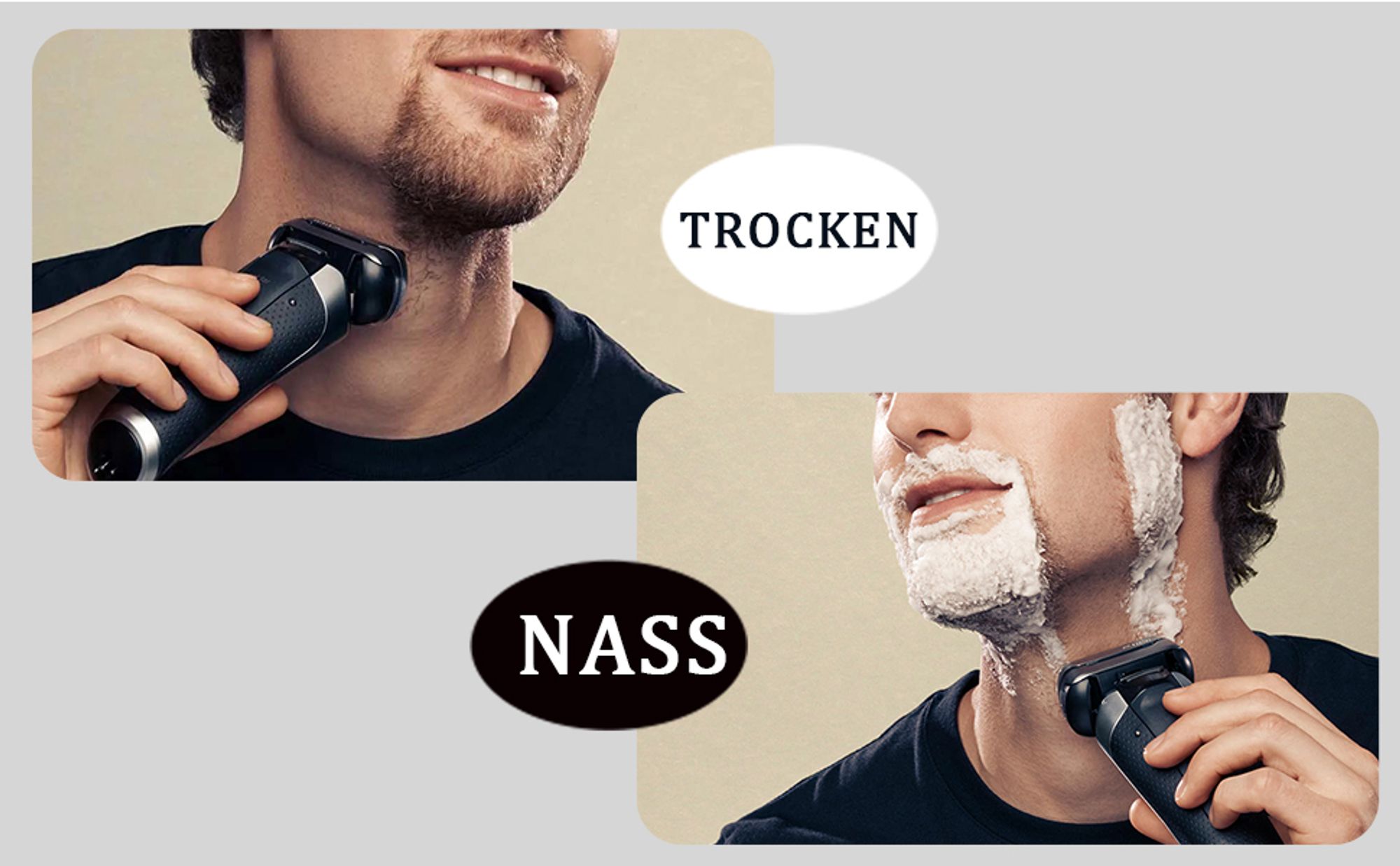 4X Scherkopf für Braun Series 5, 52B/52S, Ersatzscherkopf kompatibel Braun, Rasierkopf austauschbar, waschbar, Kombipack