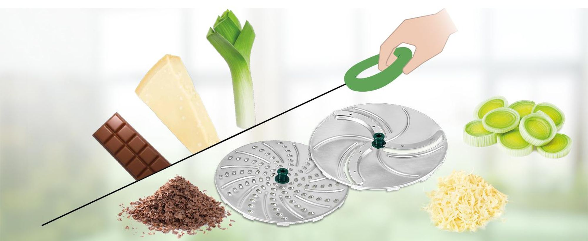 Nicer Dicer Pegasus, Set 14-tlg., grün