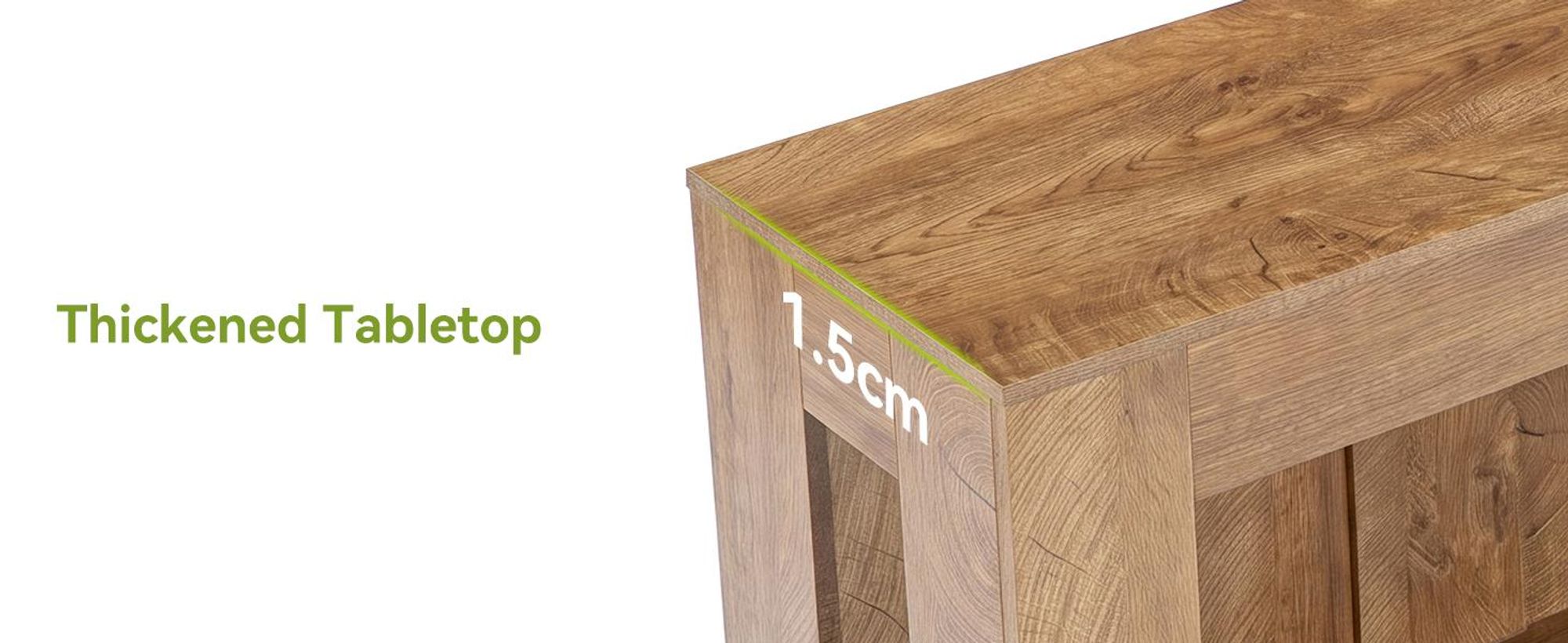 200 cm langer Konsolentisch mit offenem Stauraum, Landhaus-Eingangstisch, Sofatisch hinter der Couch, für Wohnzimmer, Flur
