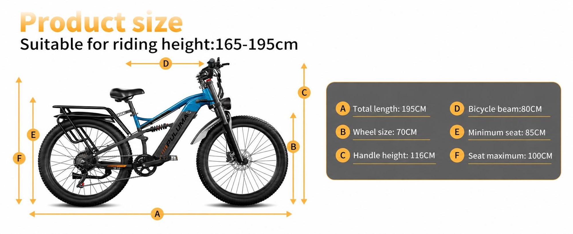 26 Zoll Fatbike PE86 vollgefedertes E-Bike, Shimano 7-Gang, Hydraulikbremse, 20Ah Samsung-Akku bis 25km/h, max. 150kg Traglast