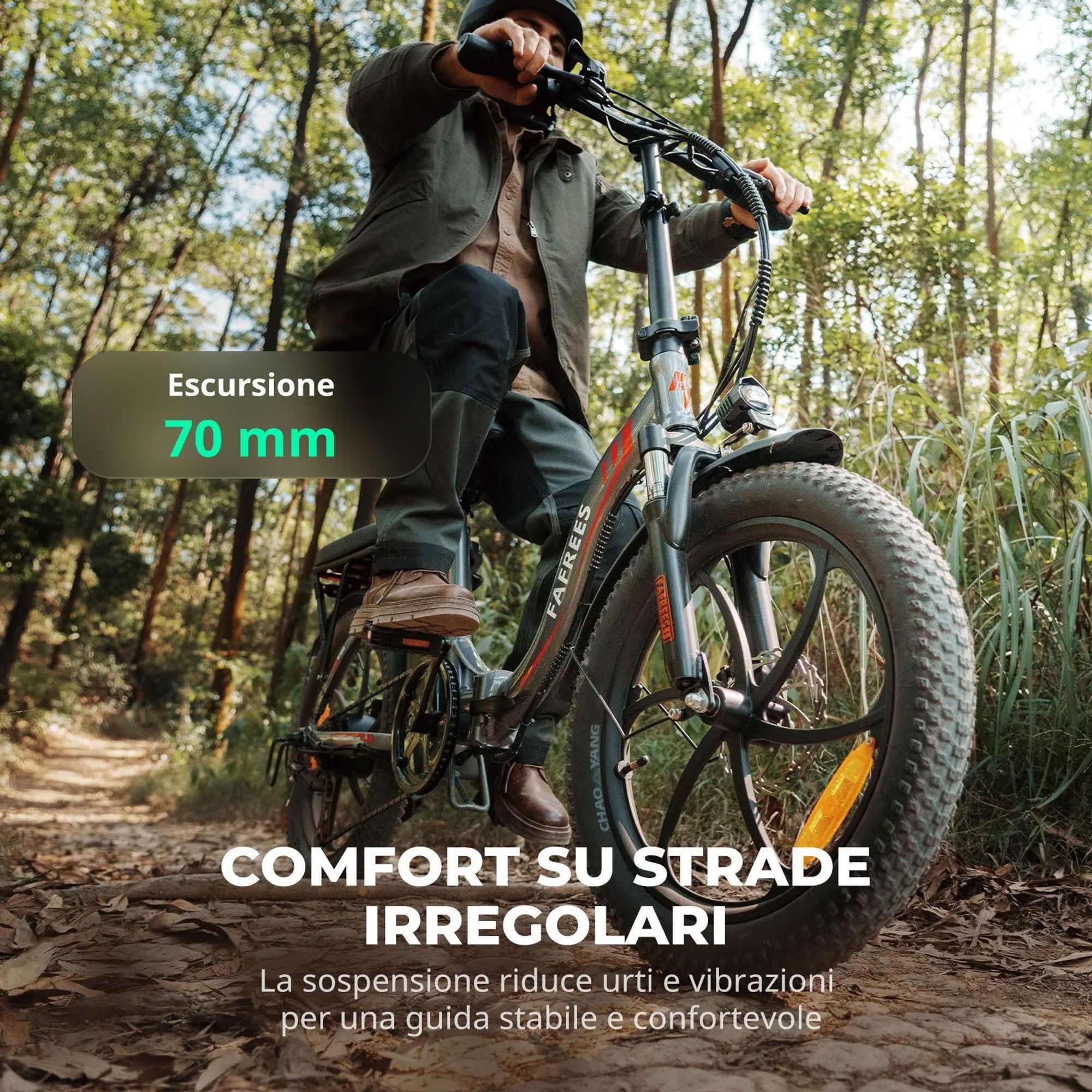 FAFREES F20 Bicicletta Elettrica - Motore 250W Batteria 36V18Ah Ruote 20'' Freno a Disco Meccanico - Grigio