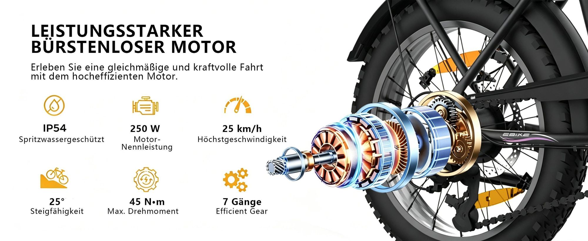 Runetic Ebike, Foldable e-bikes, 250W Motor, 36V 13Ah herausnehmbarer Akku, bis zu 80 km Reichweite, 25 km/h, 20" x 3,0" Breitreifen, Grün