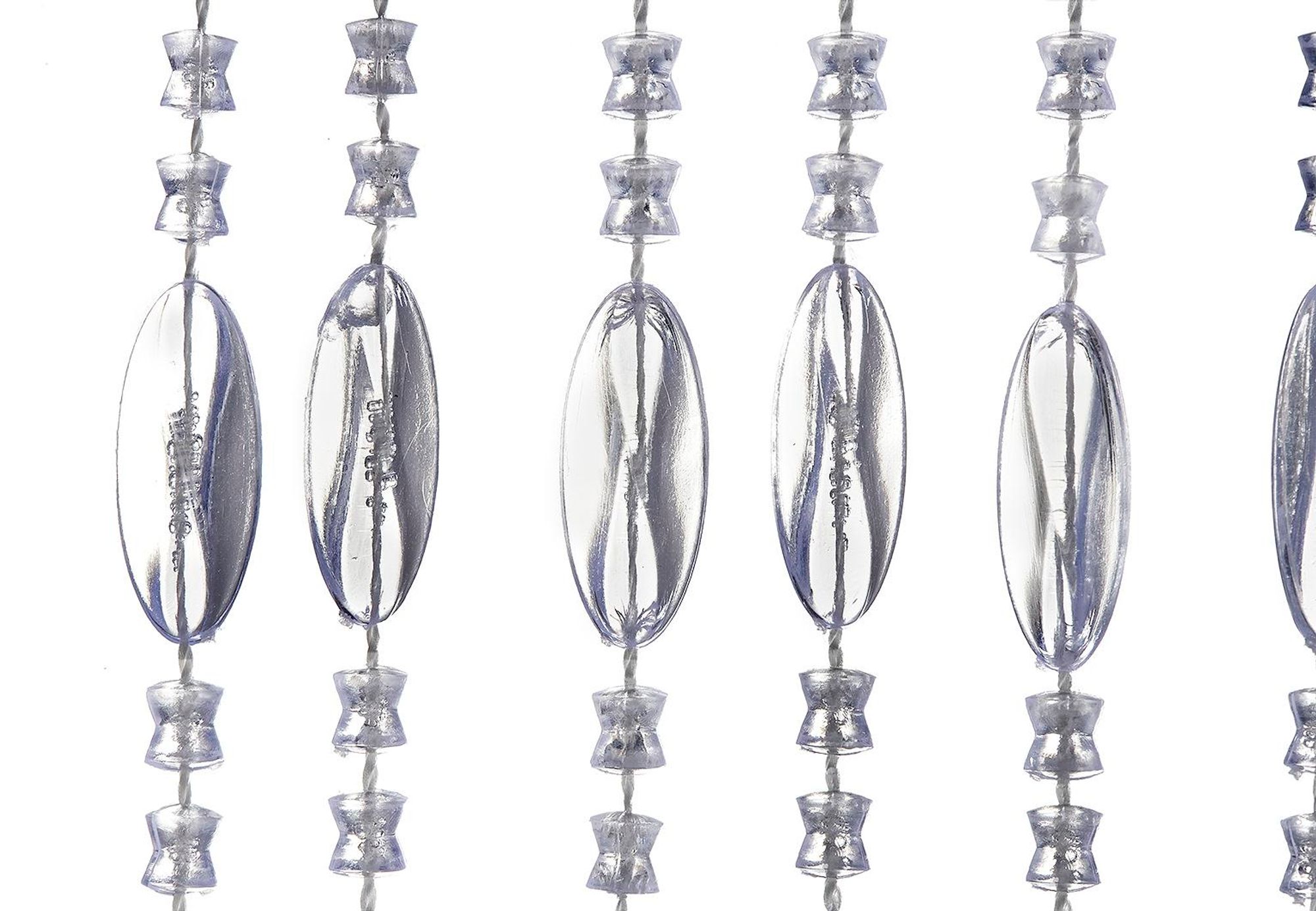 Kobolo Türvorhang DIAMONDS Transparent 80 Strängen 100x210cm - rechteckig - Vorhang Sichtschutz Balkontüren Türvorhänge Raumteiler Perlenvorhang Tür
