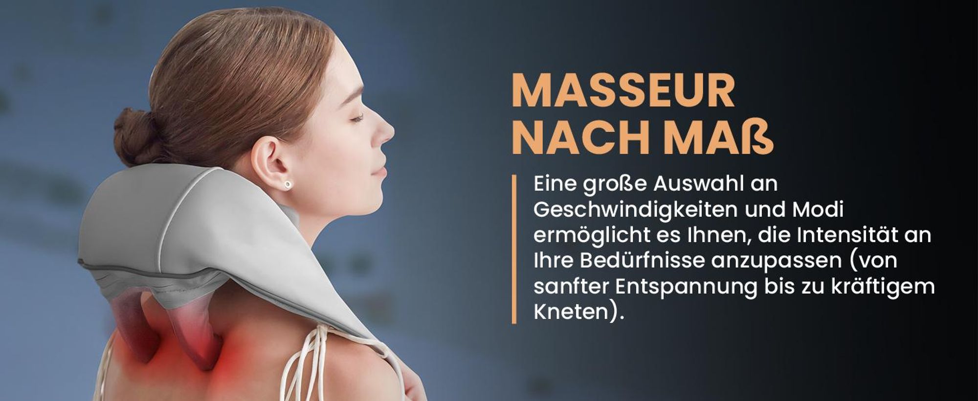 Nackenmassagegerät Rücken Nacken Shiatsu kabellos Massage Gürtel Erwärmung Kneten