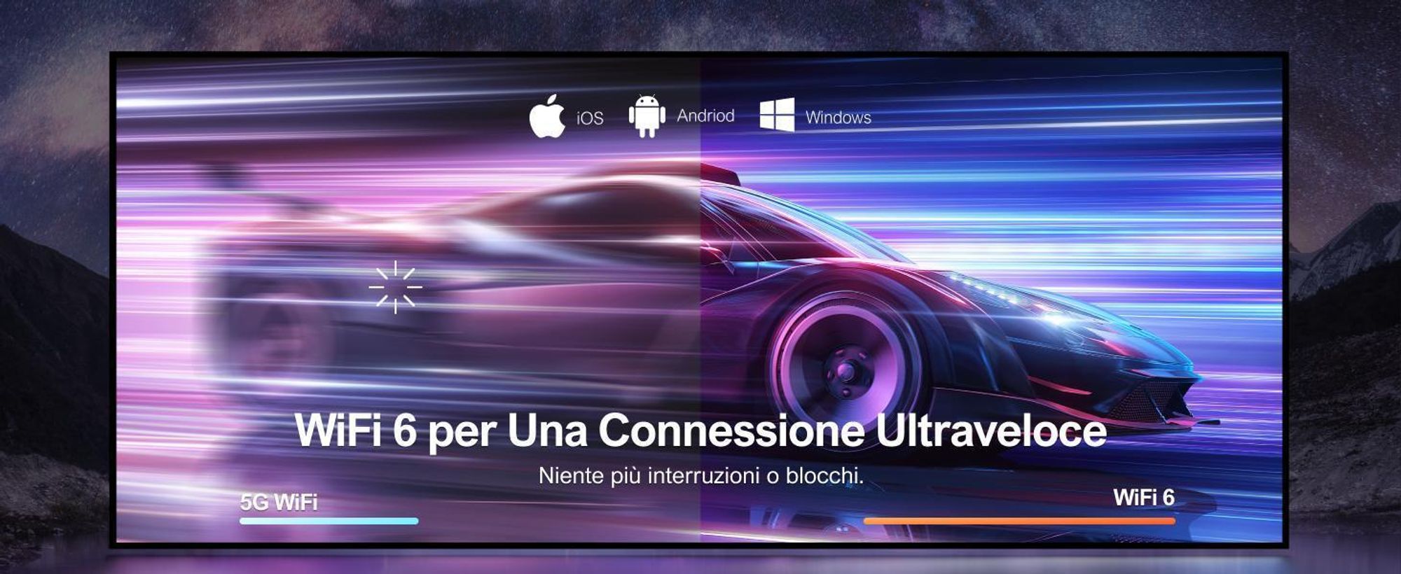 Proiettore ULTIMEA 1080P Versione aggiornata con sistema di prevenzione degli ostacoli, 700 ANSI lumen, 15000:1, allineamento intelligente dello schermo, Apollo-P40
