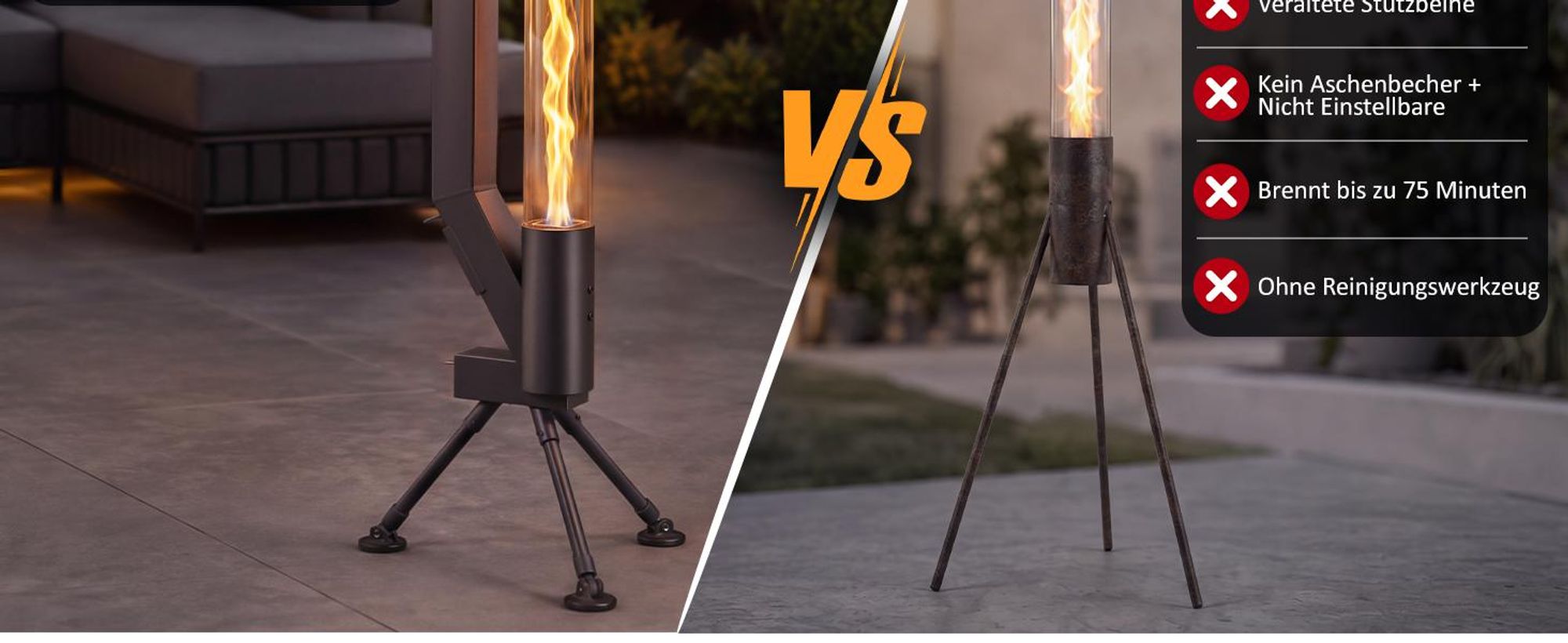 ZMH Stufa a pellet autoportante 6KW nero 167cm tubo vetro camino giardino base cilindrica fiamma regolabile riscaldatore terrazzo durata combustione