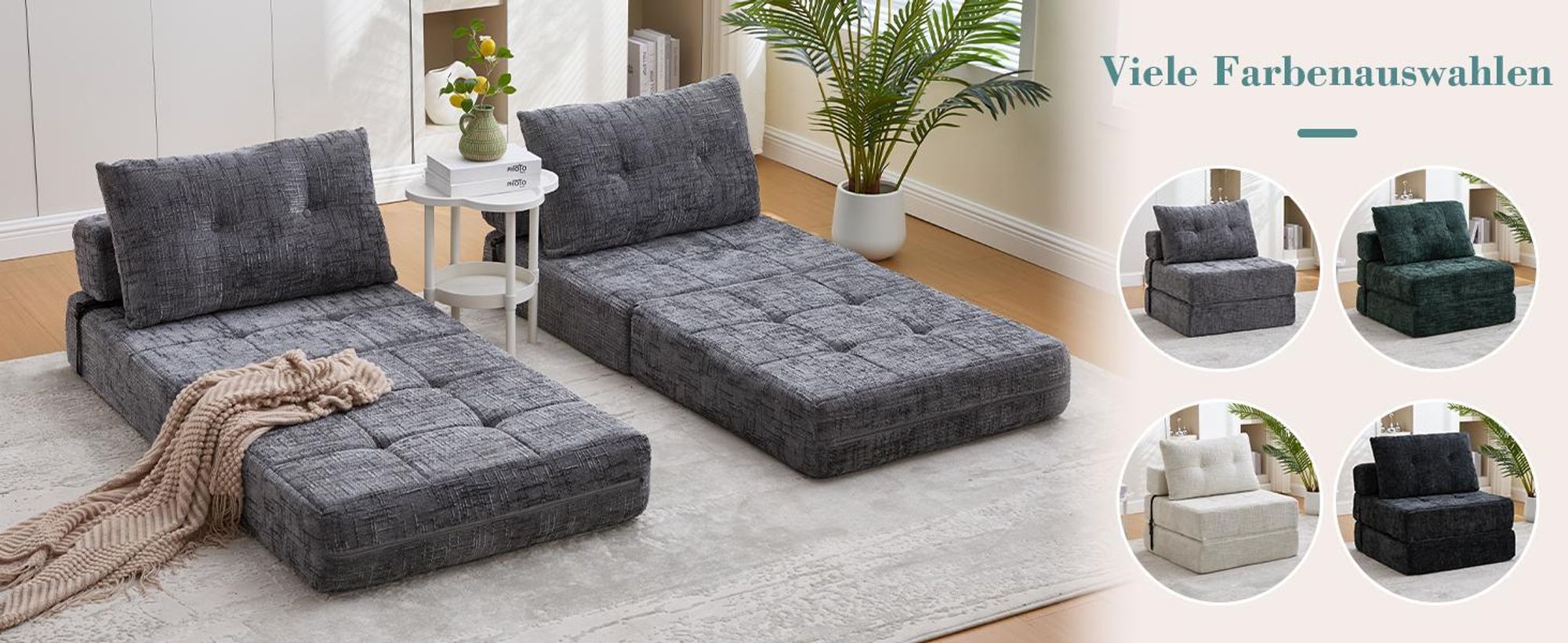 LVHOM Klappsofa-Bett Multifunktion, Platzsparendes Gästebett mit Kissen, Polstersofa mit hochdichten Schaum, für Wohnzimmer Büro, Schwarz