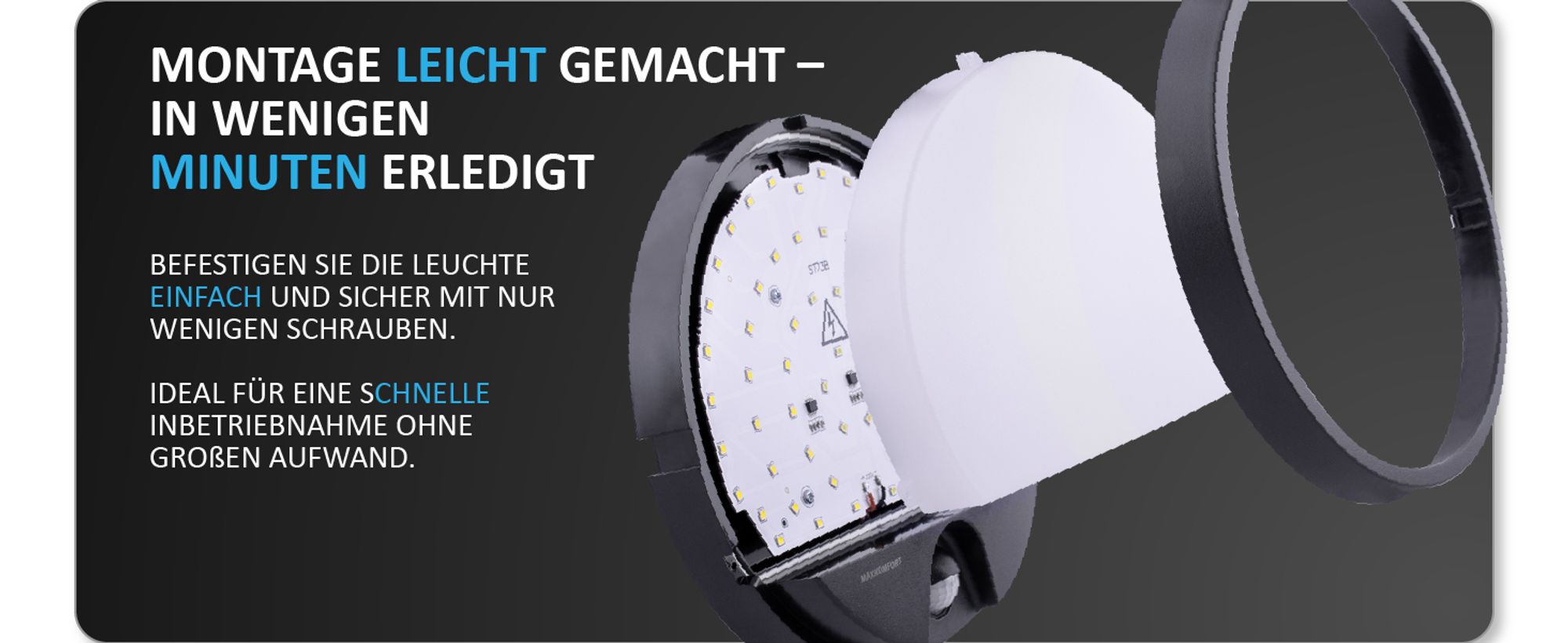 ALMAZ LED Außenwandleuchte schwarz – Modernes Design, klare Beleuchtung, 15W, IP54