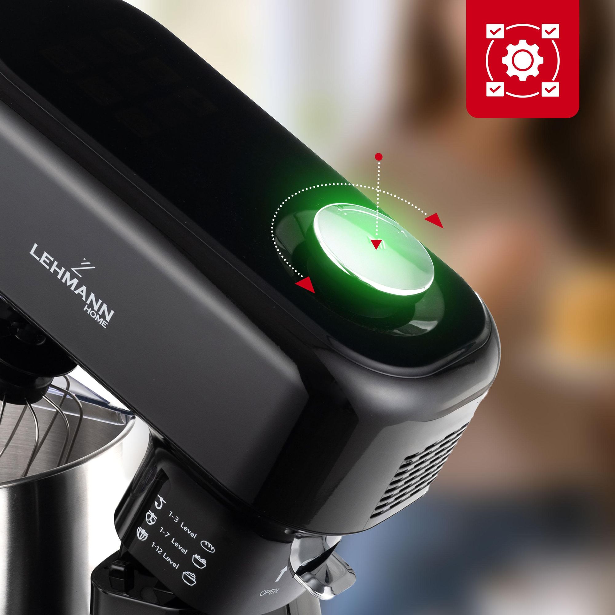 Robot kuchenny Lehmann Aristo 1500W Czarny – misa 5L, 12 trybów, 4 programy , ekran LCD, fermentacja, waga