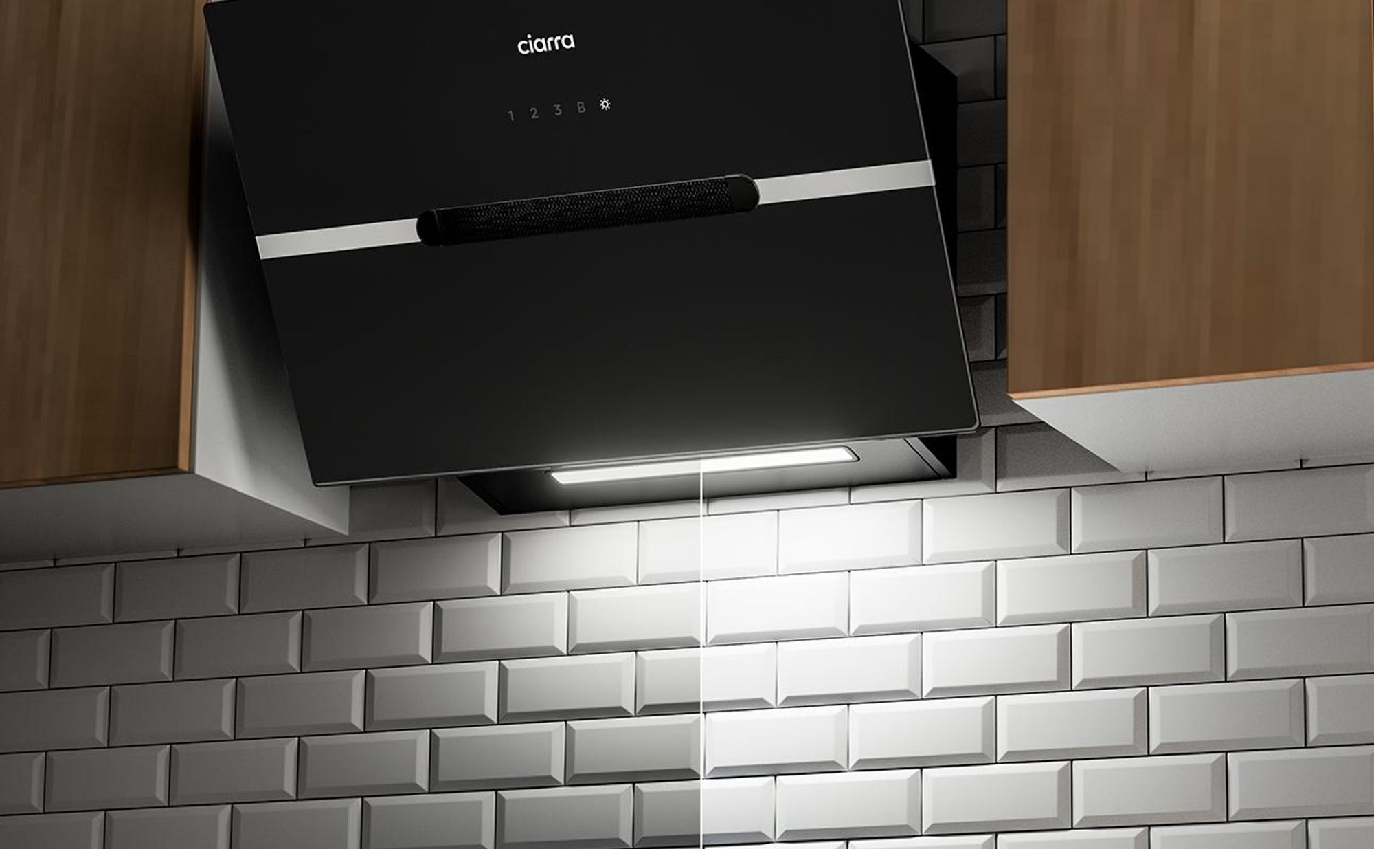 CIARRA Cofano gamma A+++ 650 m³/h Cofano estrattore 60cm WIFI + APP & Touch Control Booster VM6736FB