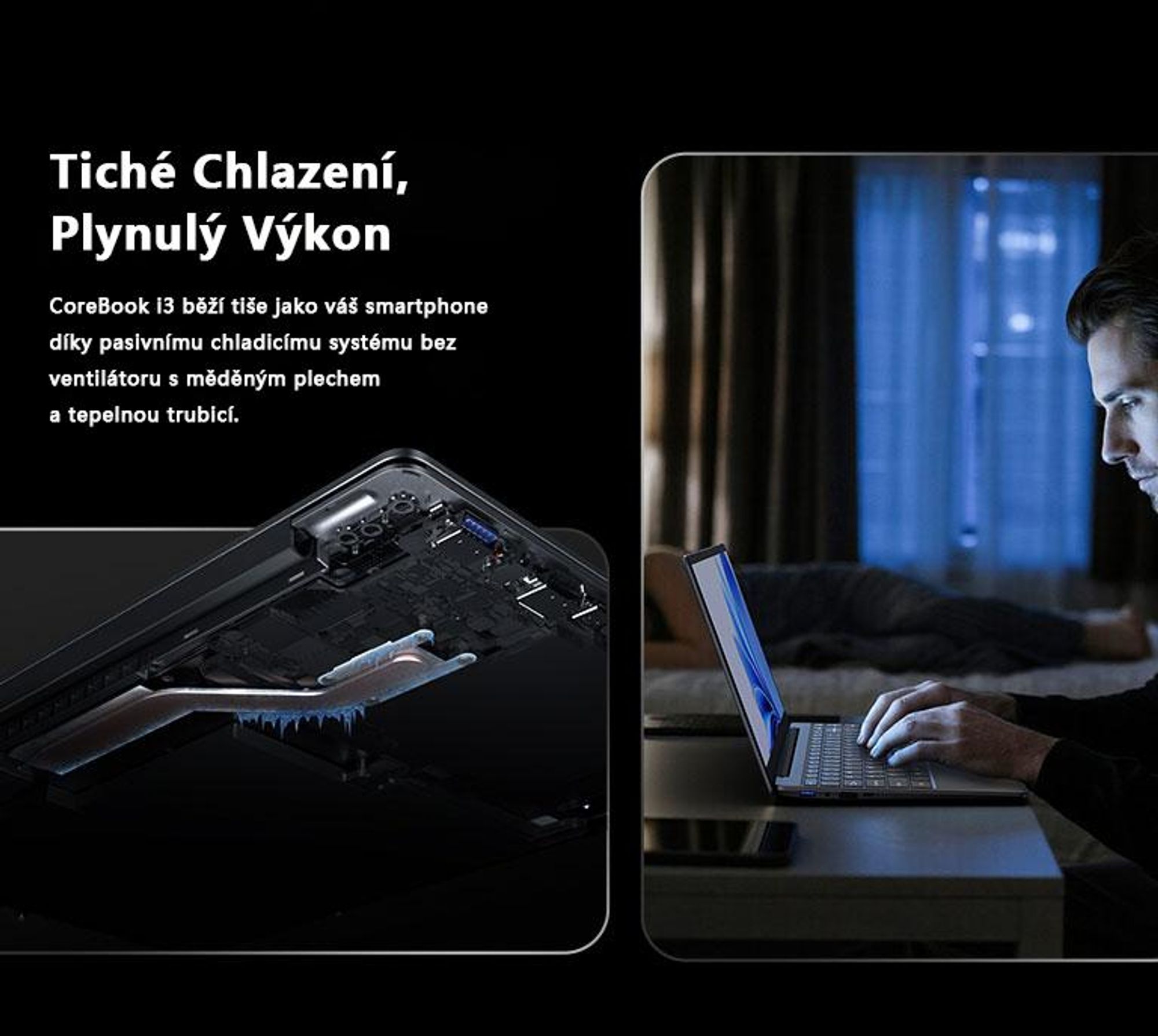 Notebook CHUWI CoreBook-K1 s procesorem i3-10100Y, 14" FHD IPS displejem, 8 GB RAM, 256 GB SSD, Bluetooth a Windows 11